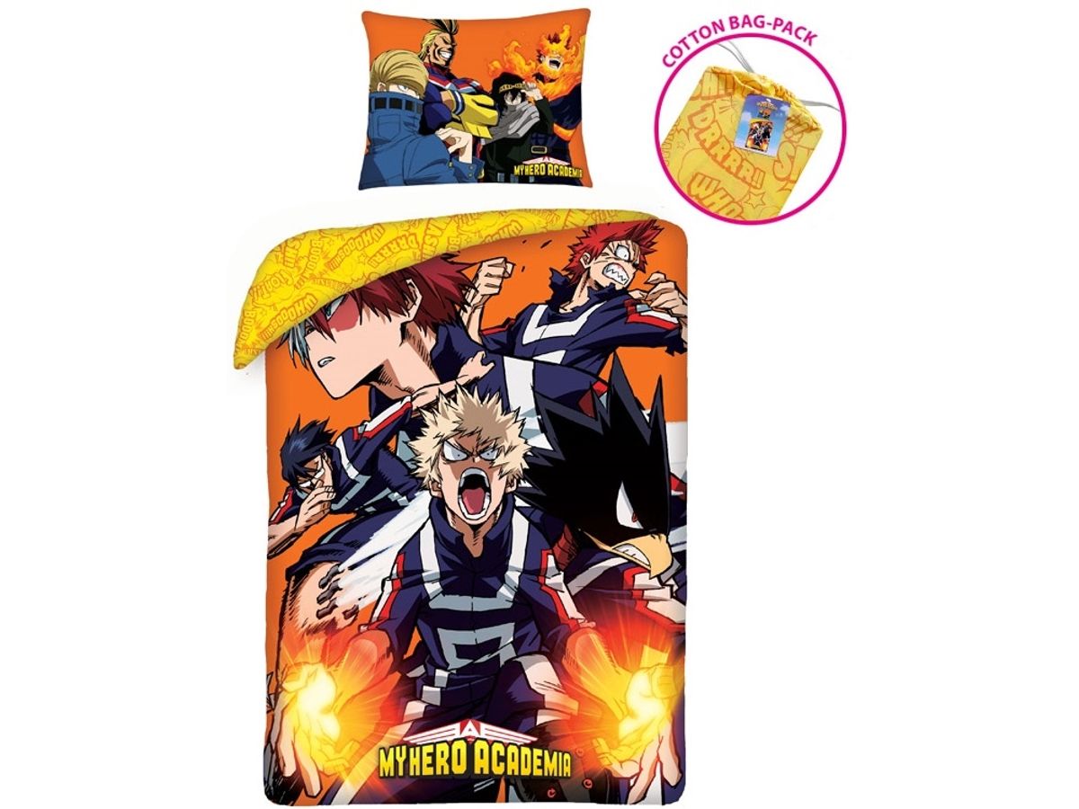 My Hero Academia Sengetøj + Rygsæk Model 2 - 100 Procent Bomuld