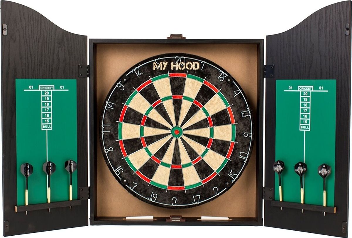 My Hood - Dartskive Og Dartskab Sæt - Center Pro