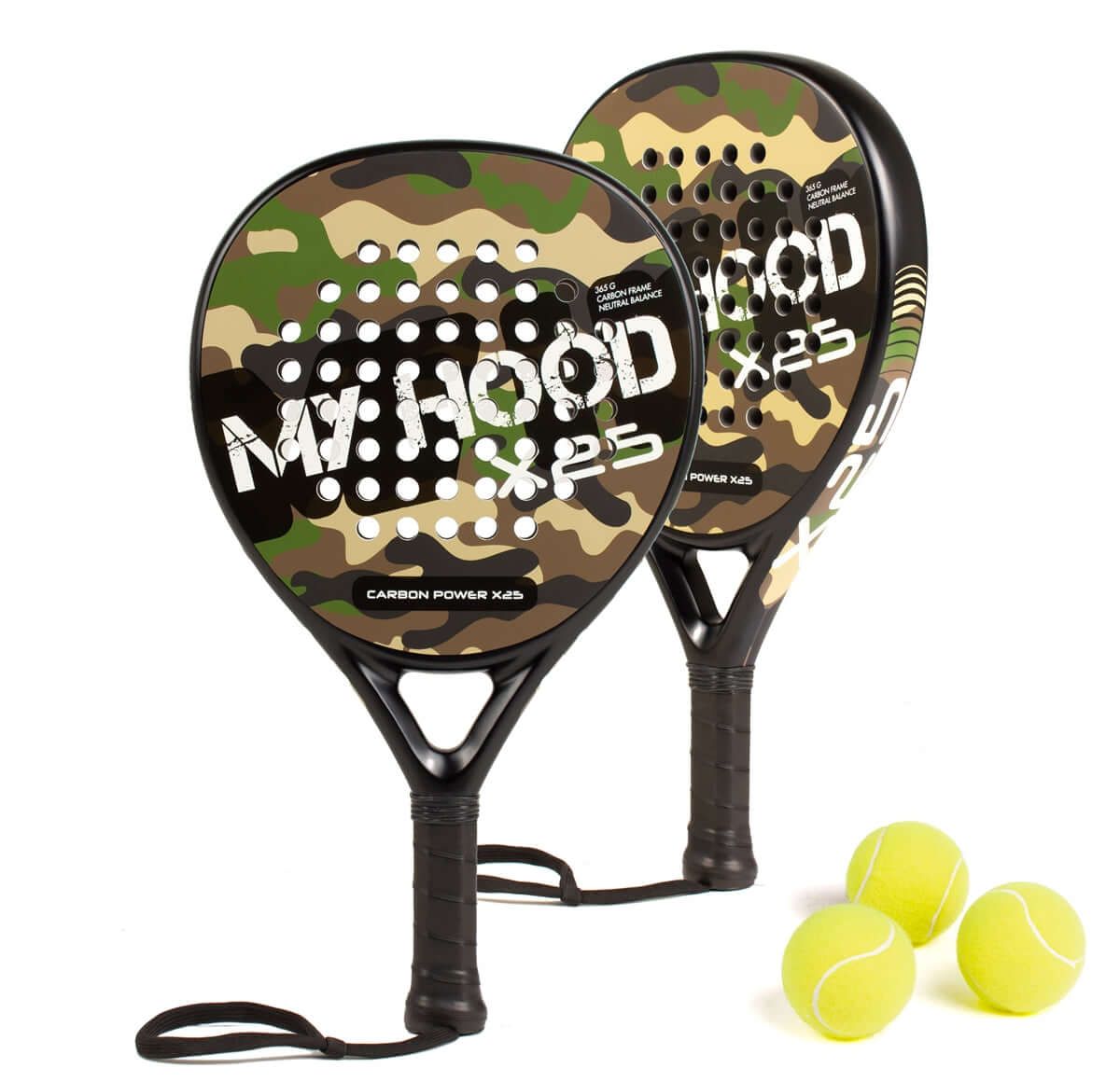 My Hood Padel Pack X25, Camo - (2 bat og 3 bolde)