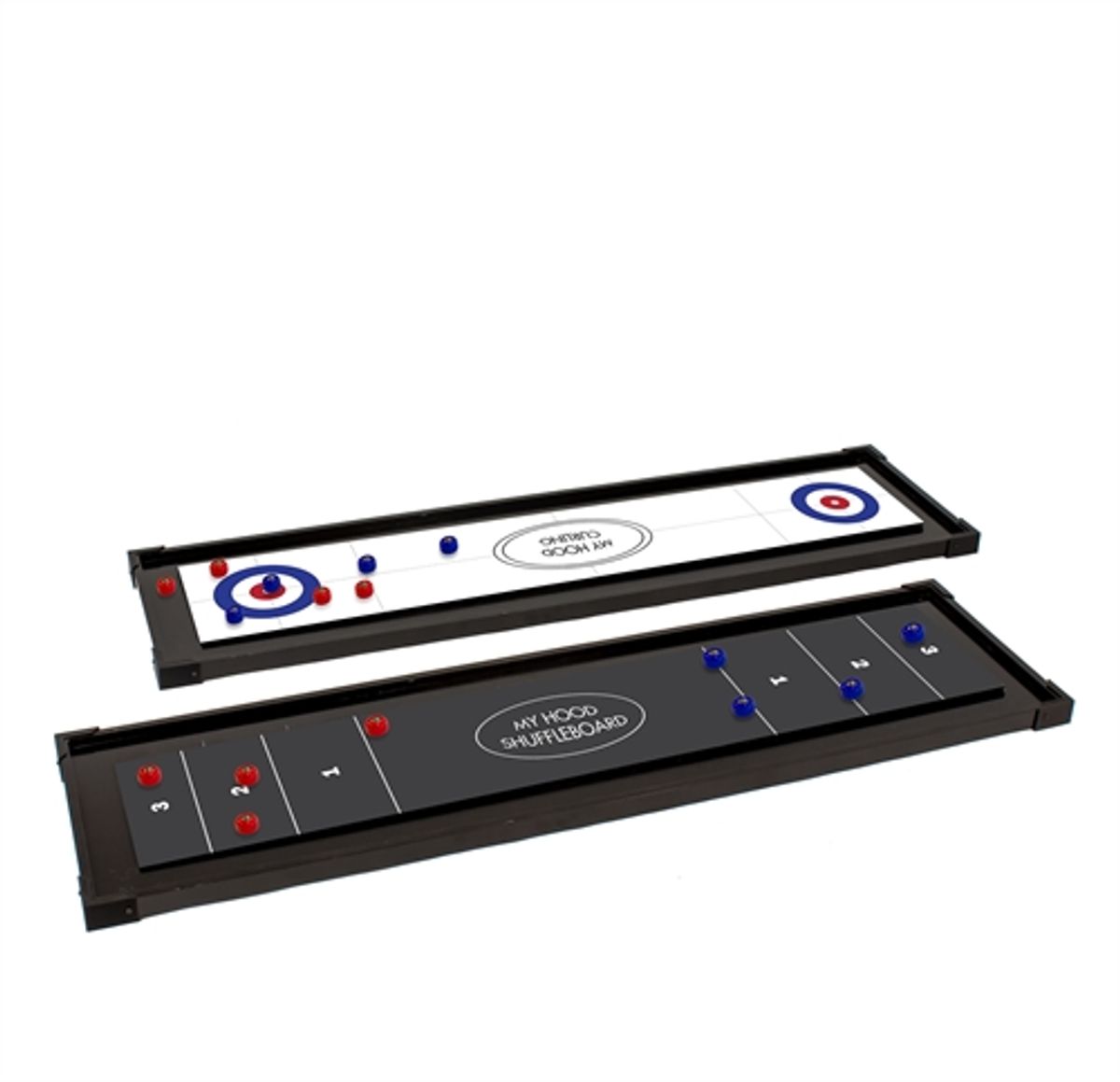 My Hood Shuffleboard - Shuffleboard i god kvalitet med Curling-spil på bagsiden - HURTIG LEVERING!