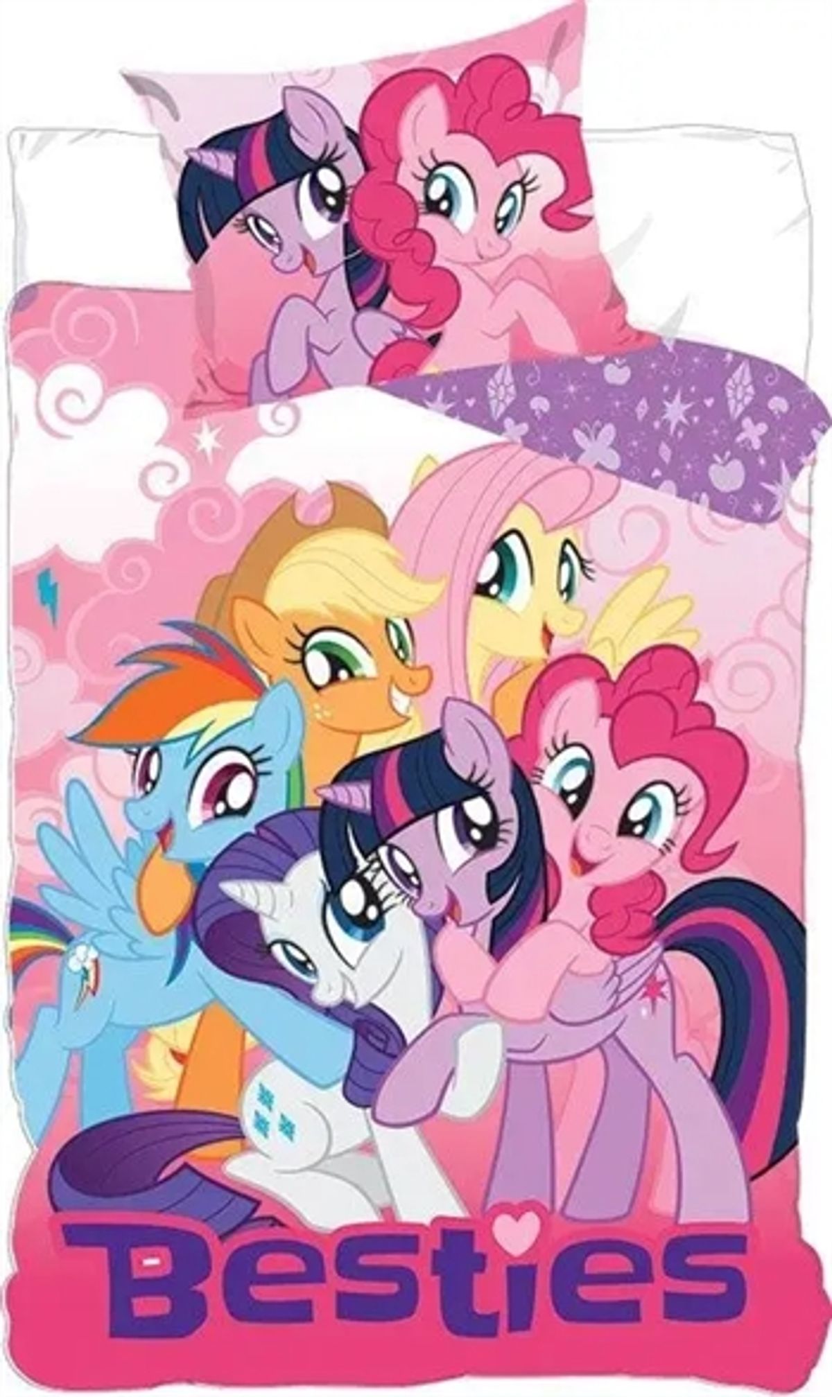 My Little Pony sengetøj - 140x200 cm - MLP Besties - 2 i 1 design - Sengesæt i 100% bomuld