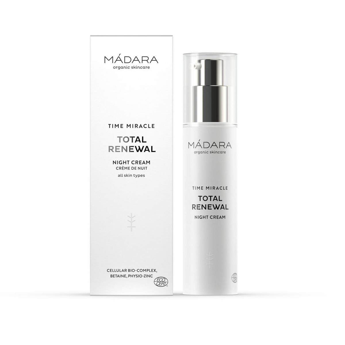 Mádara, Time Miracle Total Renewal Night Cream, 50 ml. - Ansigtspleje, Hudpleje, Ansigtscreme, Nat Creme, Opstrammende Creme, Hyaluronsyre, Nærende Creme