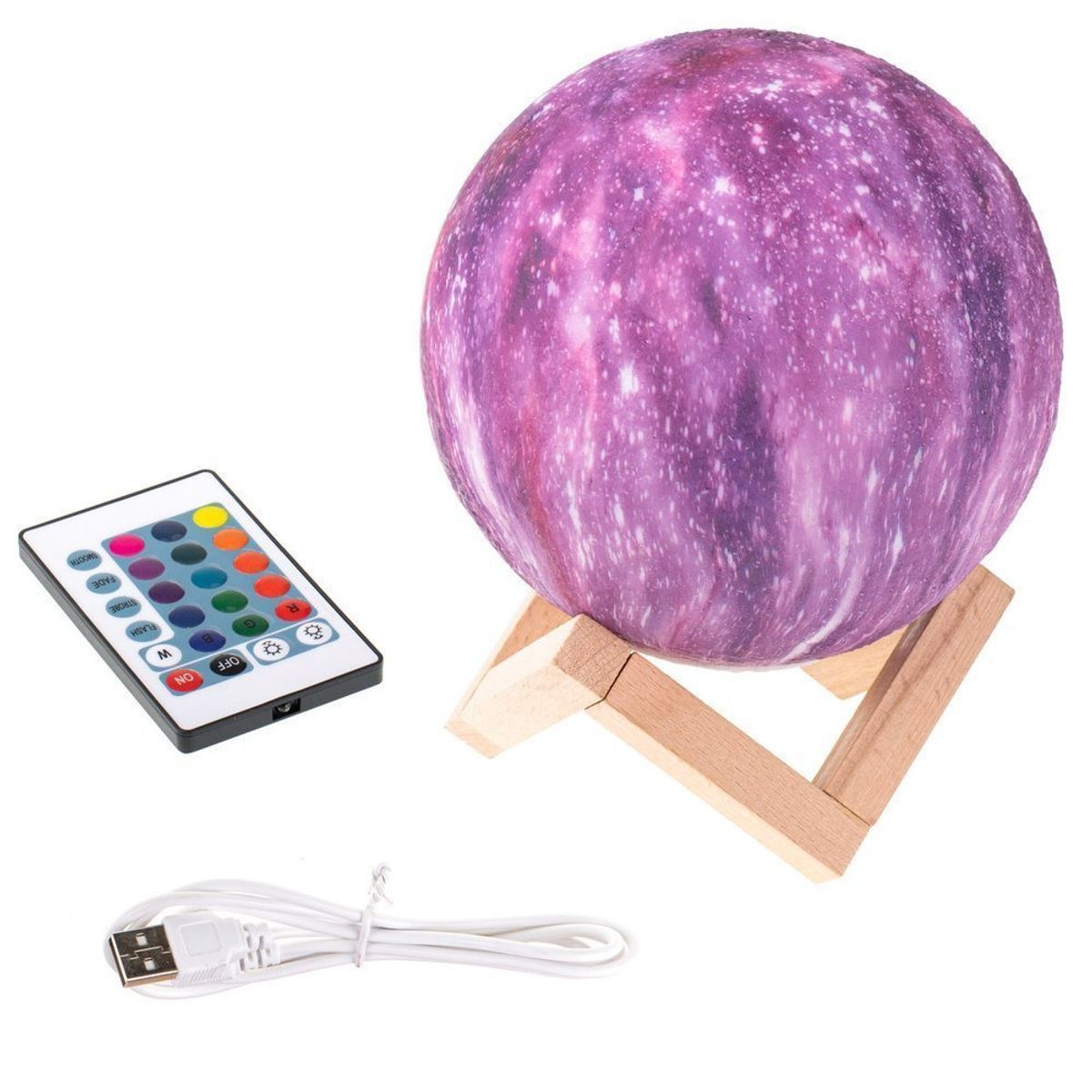 Måneformet Galaxy Lampe 3D