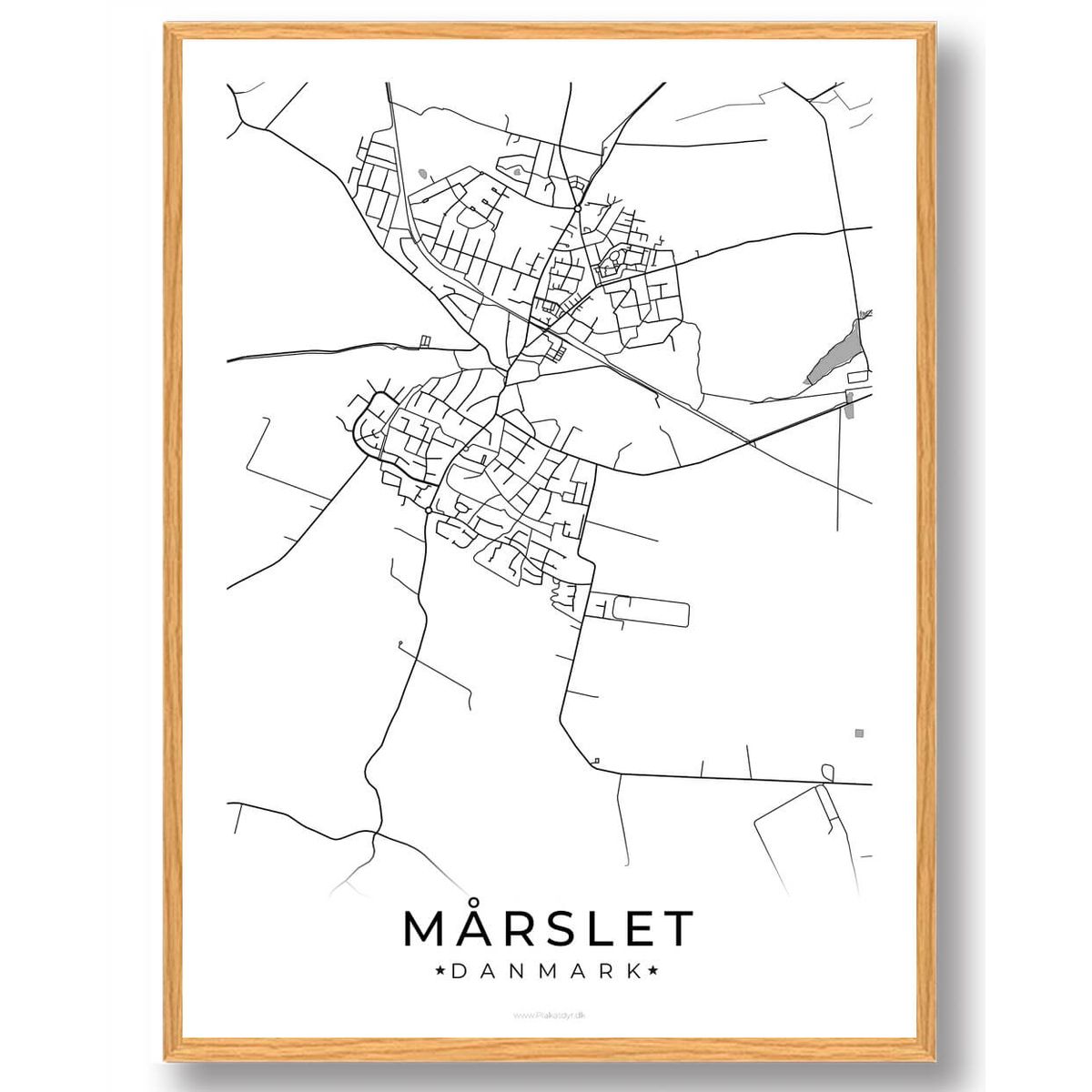 Mårslet by plakat - hvid (Størrelse: XS - 15x21cm (A5))