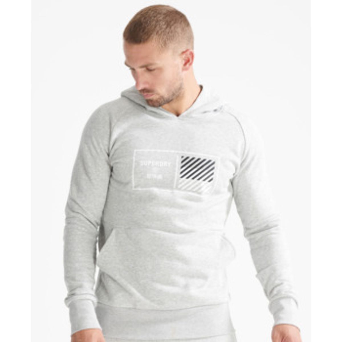 Mænds SuperDry Sport - Train Core Hoodie - Grey Marl M