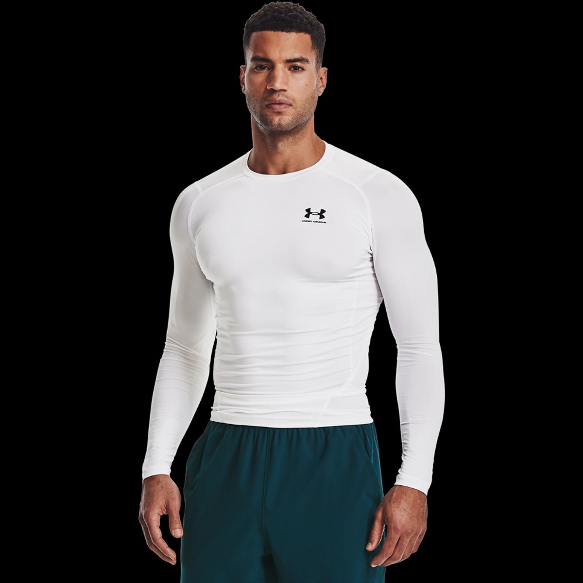 Mænds Under Armour - Compression LS T-shirt - White XL