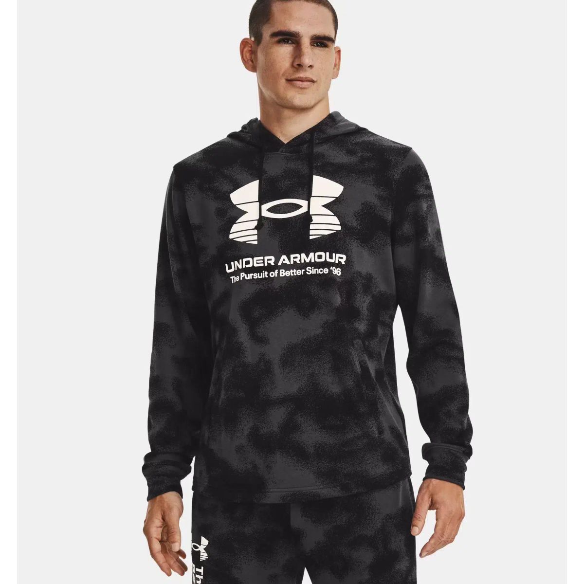 Mænds Under Armour - Rival Terry Hoodie - Black / Jet Gray L