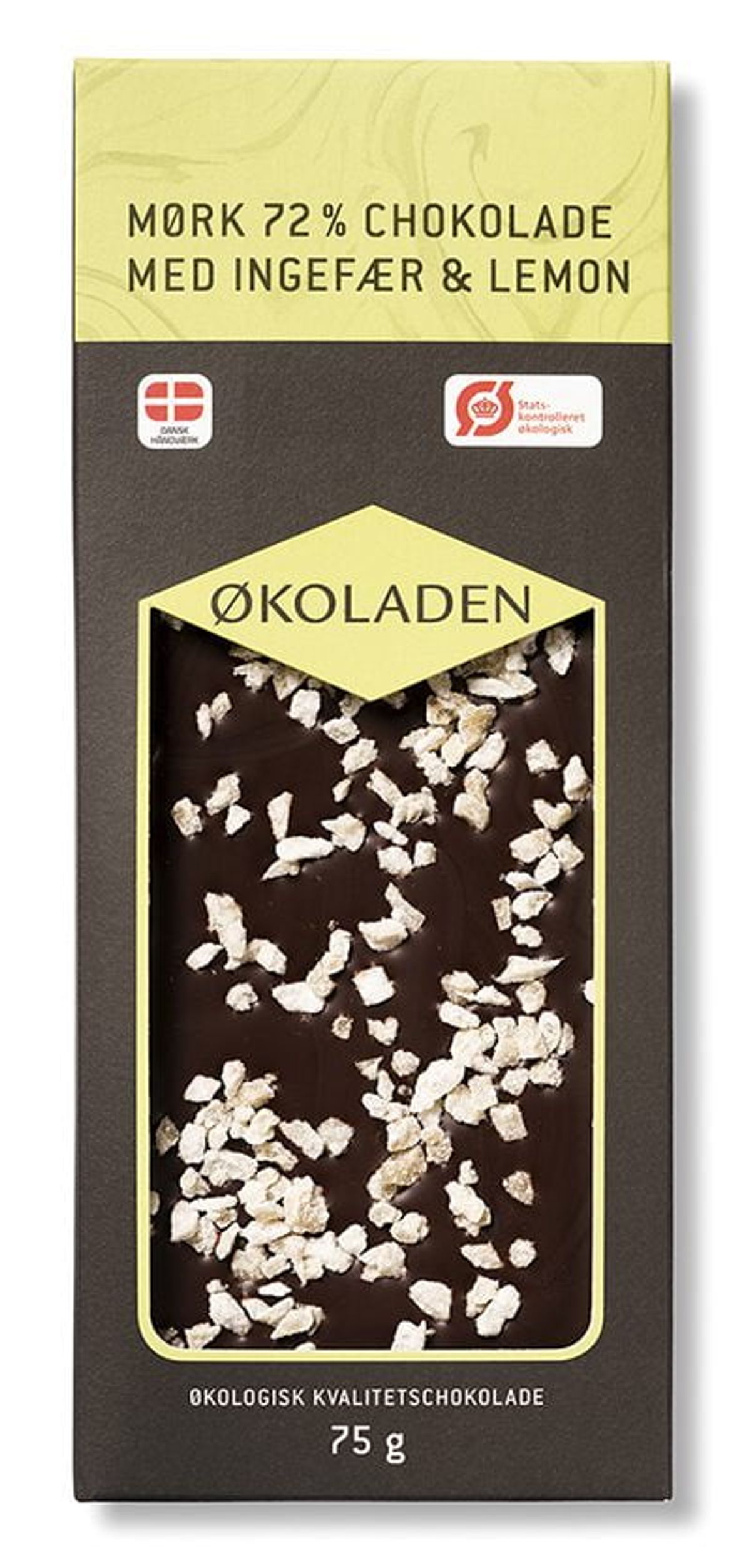 Mørk 72% Chokolade Med Ingefær &amp; Lemon