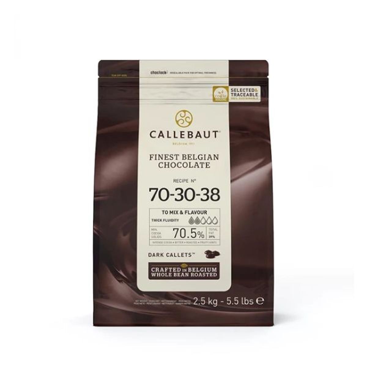 Mørke Chokoladeovertræksknapper 70,5% Barry Callebaut 2,5kg