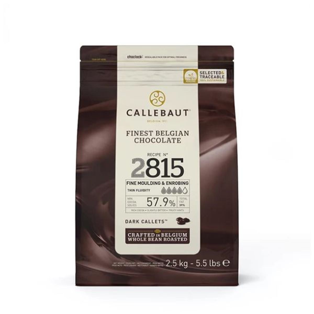 Mørke Overtrækschokoladeknapper 57,9% Barry Callebaut 2,5kg