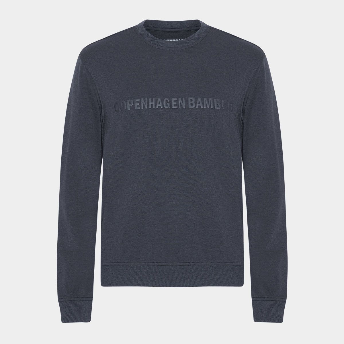 Mørkegrå bambus sweatshirt med logo, L