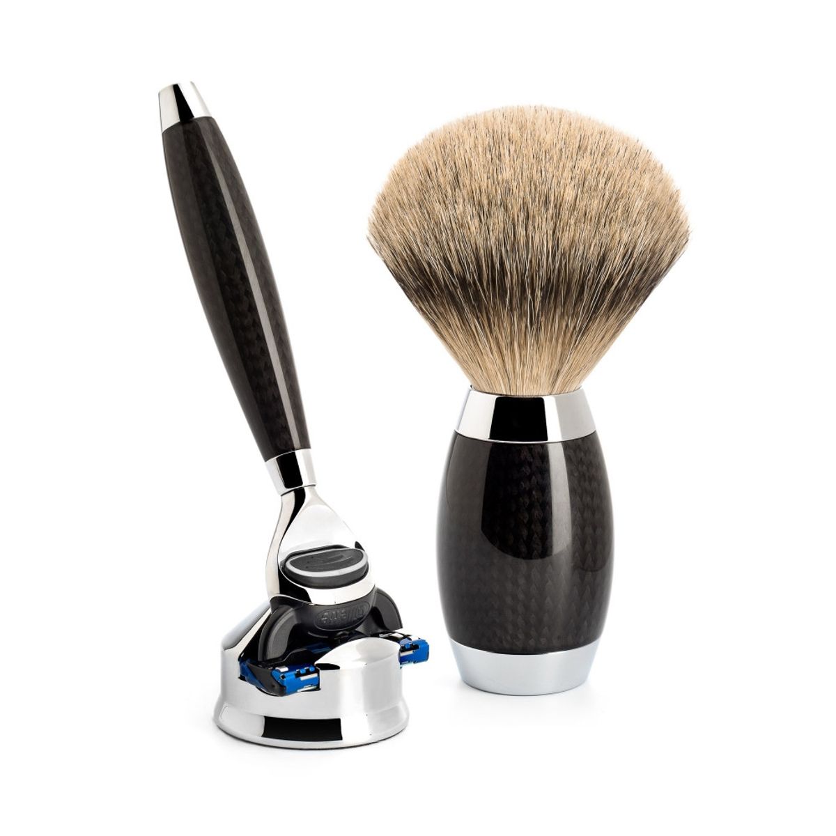 Mühle Edition No. 1, Barbersæt med Skraber, Barberkost og Holder til skraber, Carbon