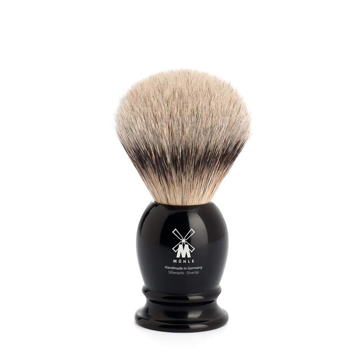 Mühle Silvertip Barberkost, 19 mm, Classic, Sort Kunstharpiks