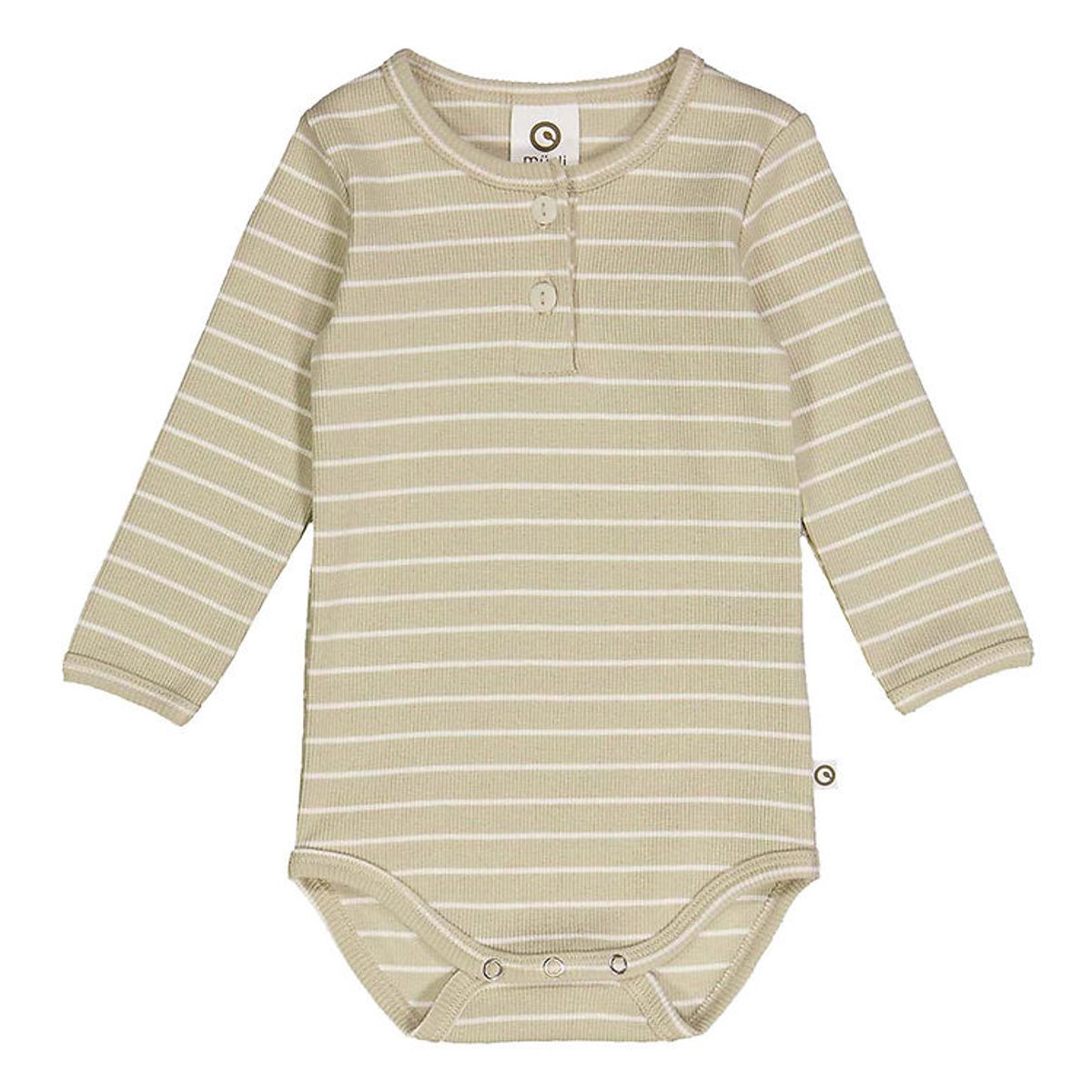 Müsli Body l/æ - Stripe Rib Granny - Desert Green/Balsam Cream