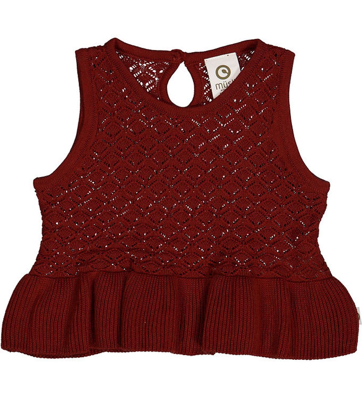 Müsli Vest - Knit Scallop - Russet m. Hulmønster