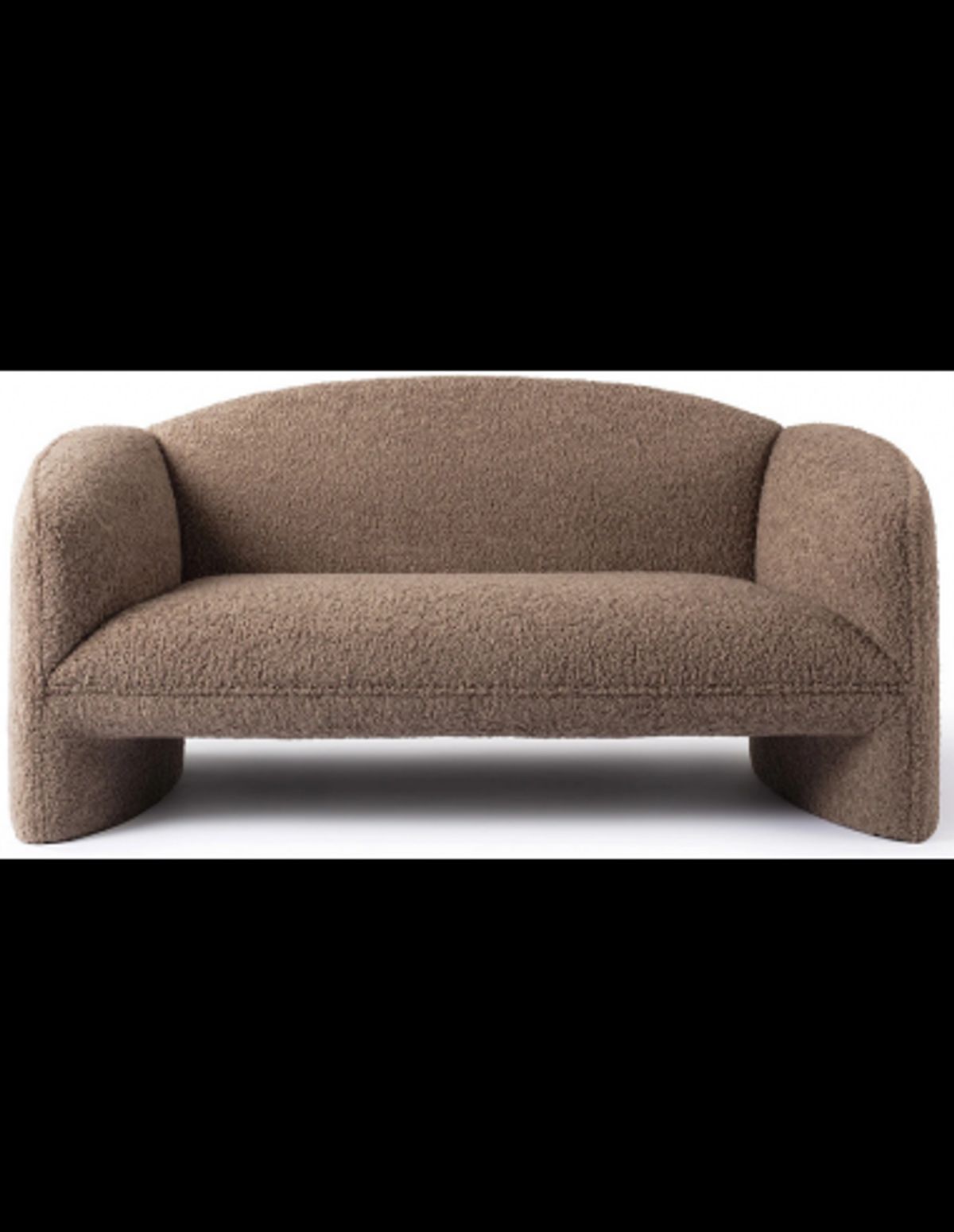 NACHII 2-Personers sofa i plys polyester B174 cm - Brun