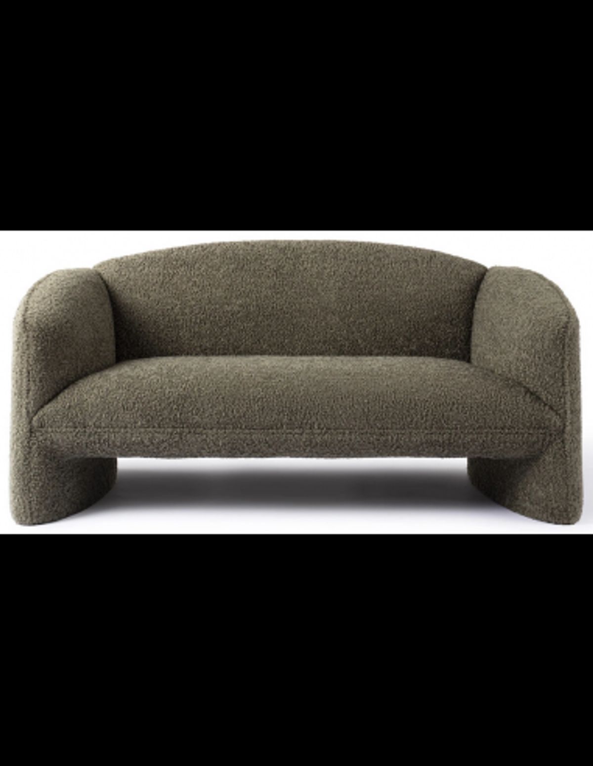 NACHII 2-Personers sofa i plys polyester B174 cm - Mørk mosgrøn