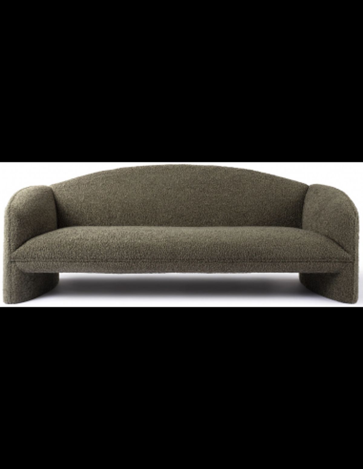 NACHII 3-Personers sofa i plys polyester B234 cm - Mørk mosgrøn