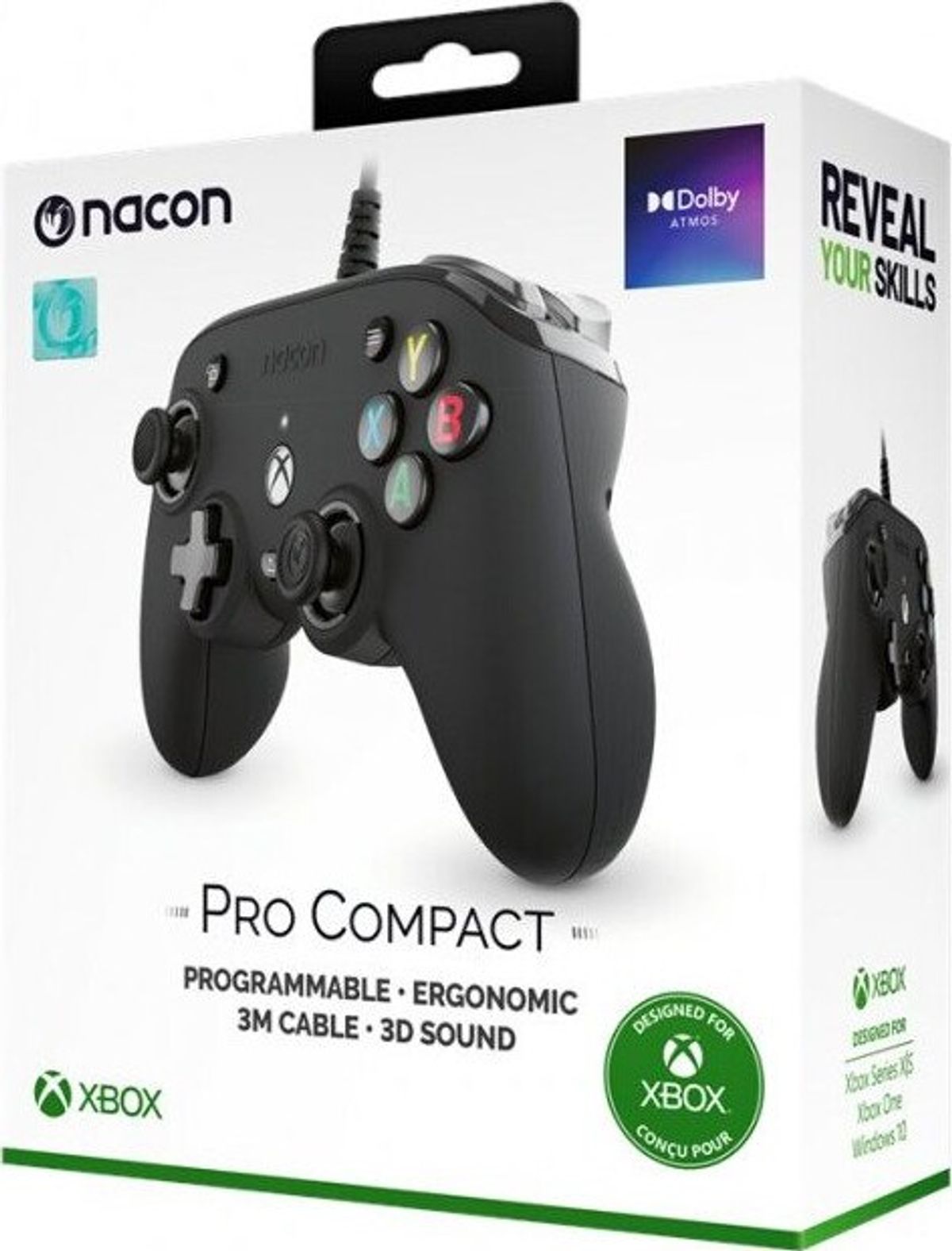 Nacon Pro Compact Controller Til Xbox X, S Og Pc - Sort