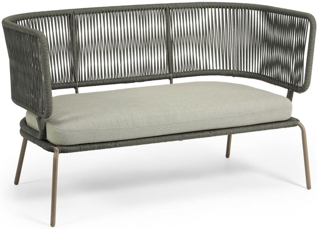 Nadin, Udendørs 2-personers sofa, grøn, metal