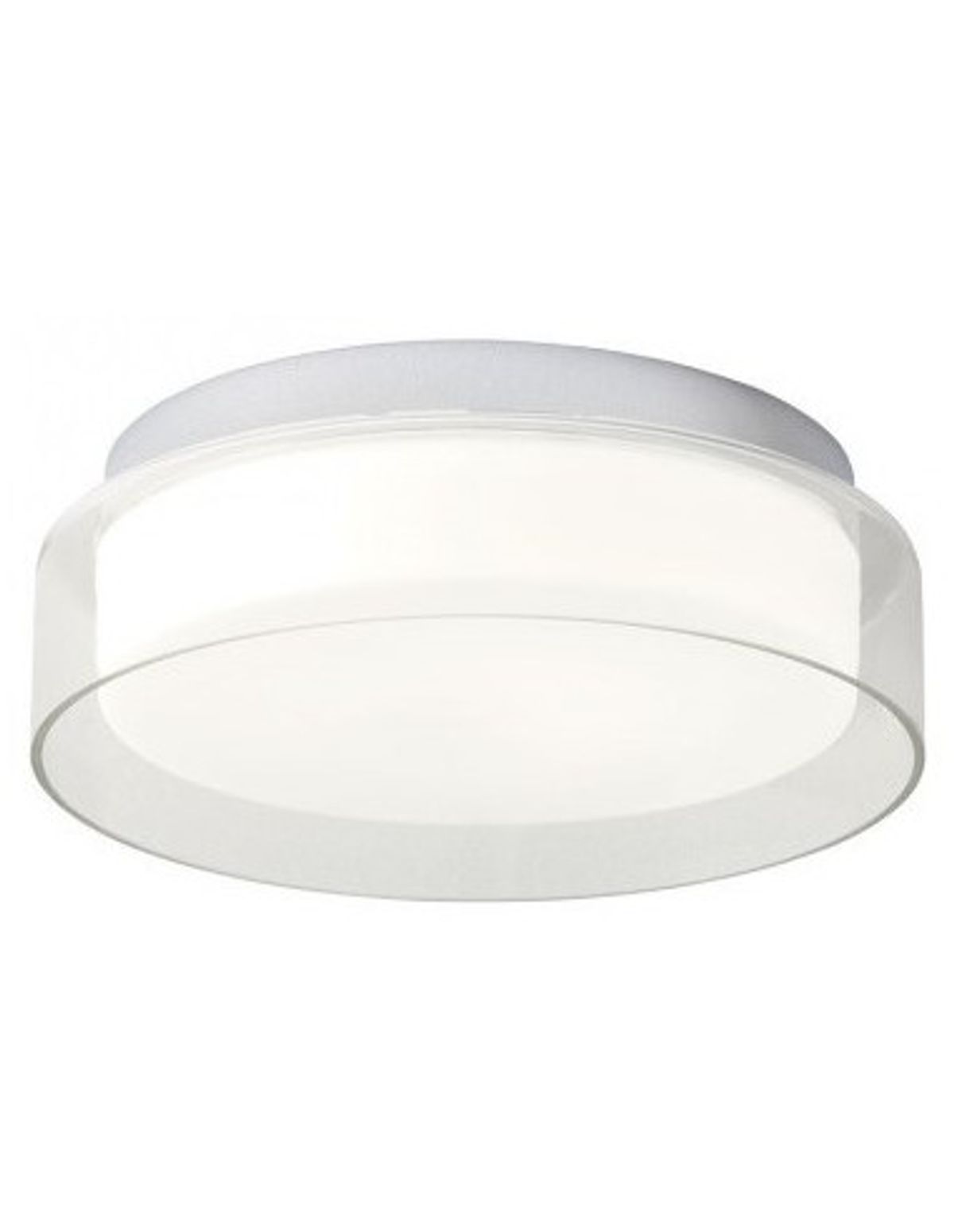 NAJI Badeværelseslampe i metal og glas Ø30 cm 1 x 12W SMD LED - Krom/Hvid