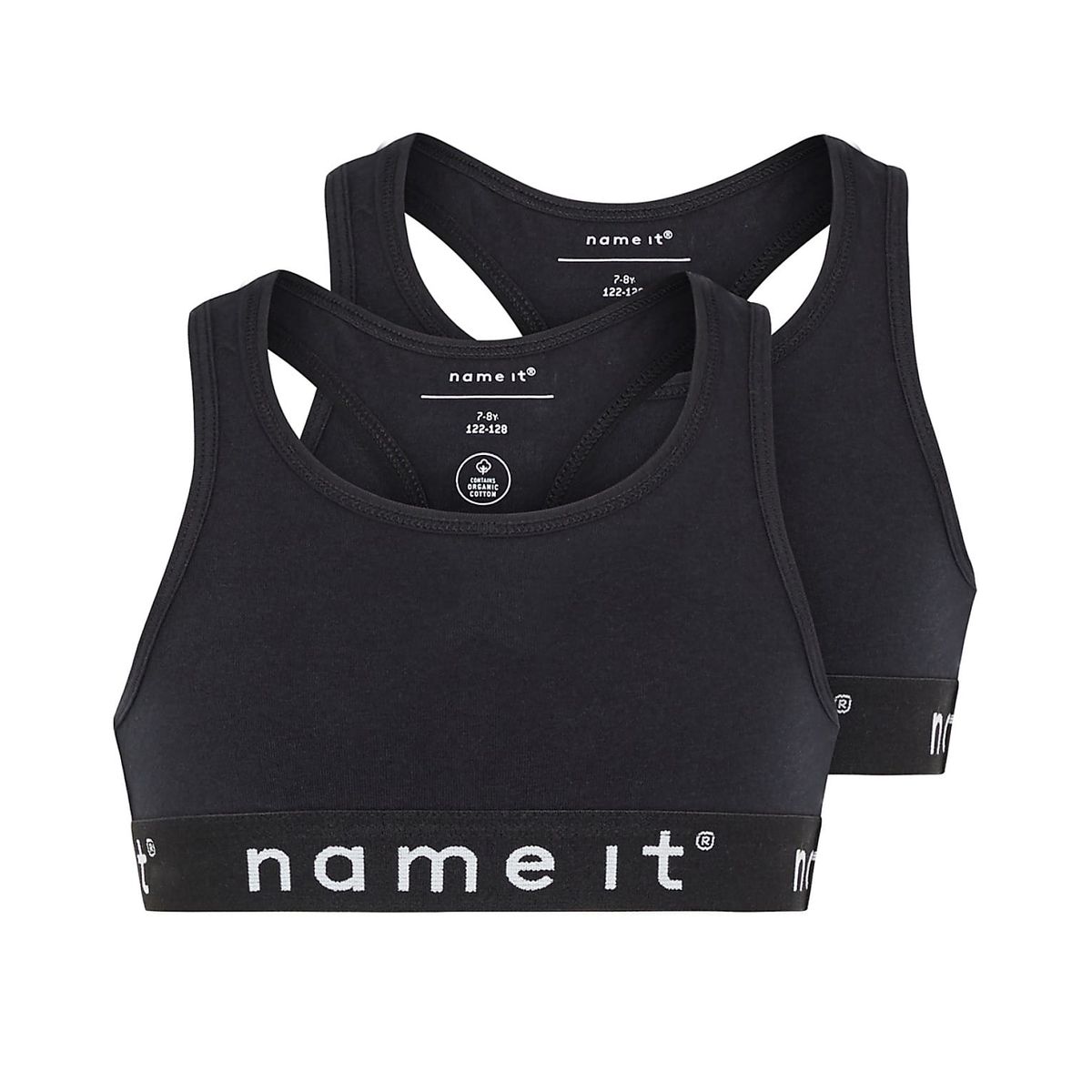 Name IT 2-pack top, black - 116 - 110/116