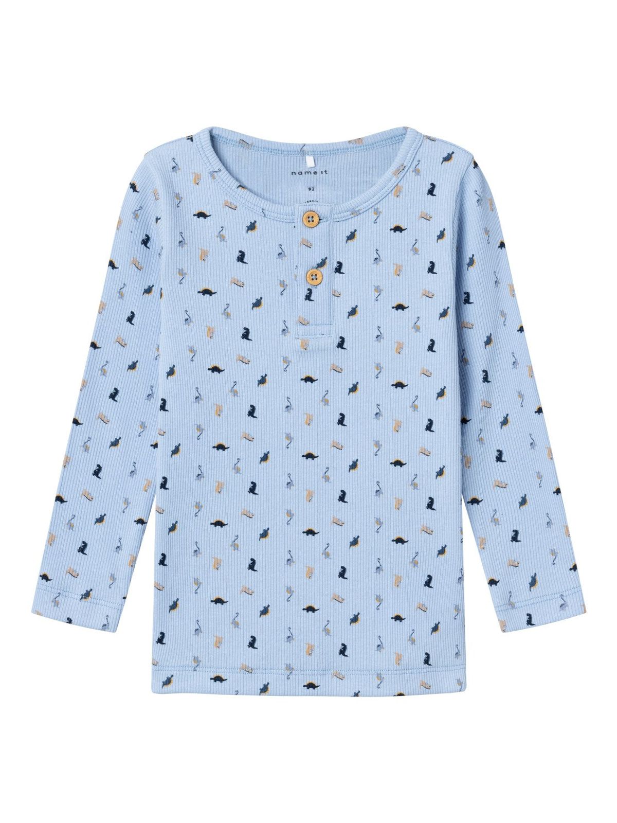 Name It Dabbu Bluse med Dino - Chambray Blue - 92 cm