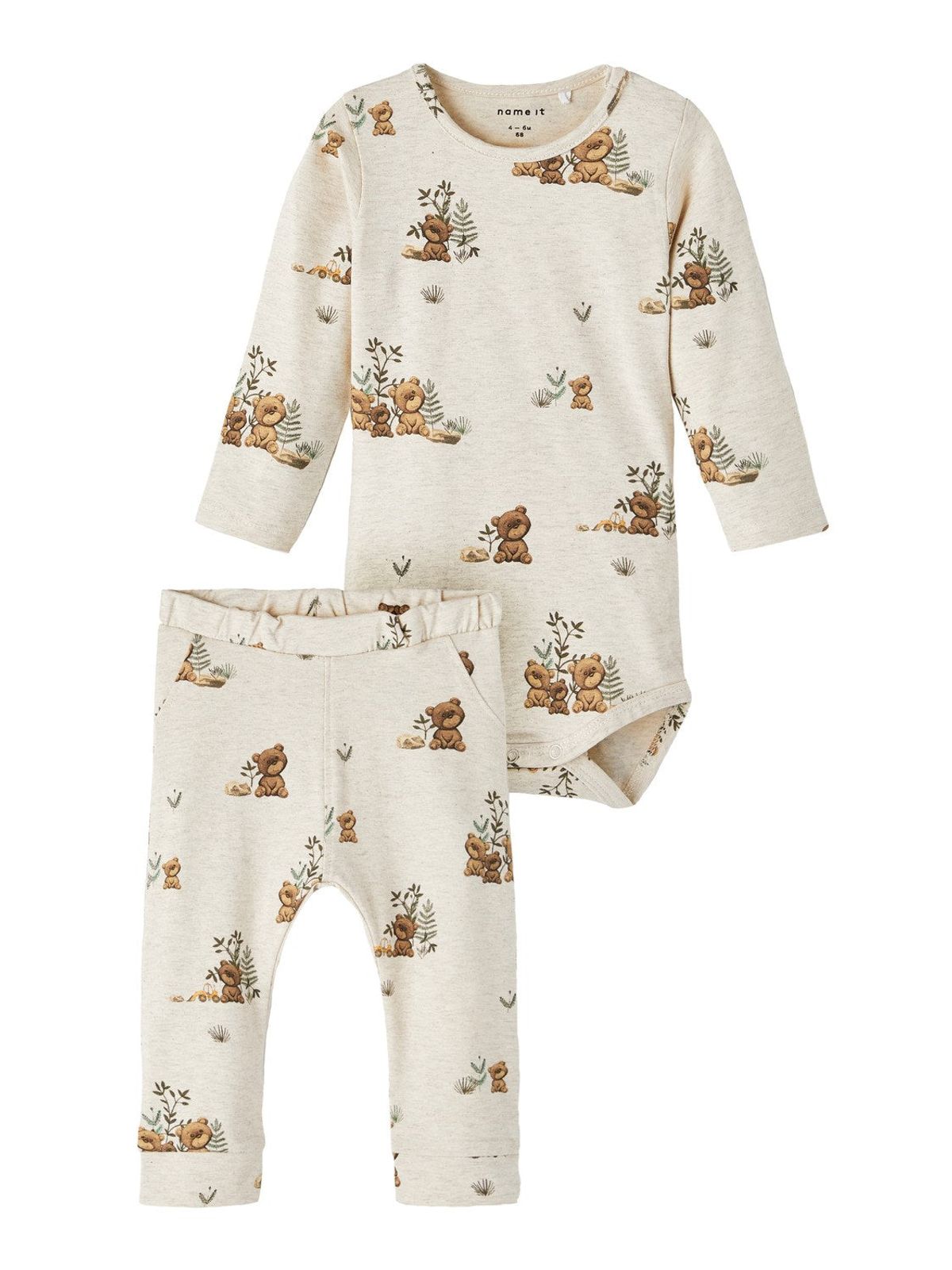 Name It Dart Body & Pants Sæt - Peyote Melange - 56 cm