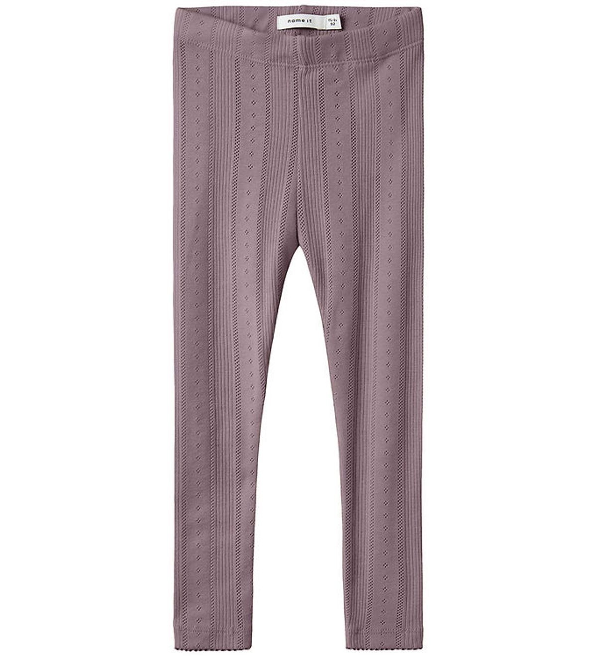 Name It Leggings - Noos - NmfJulia - Elderberry m. Hulmønster