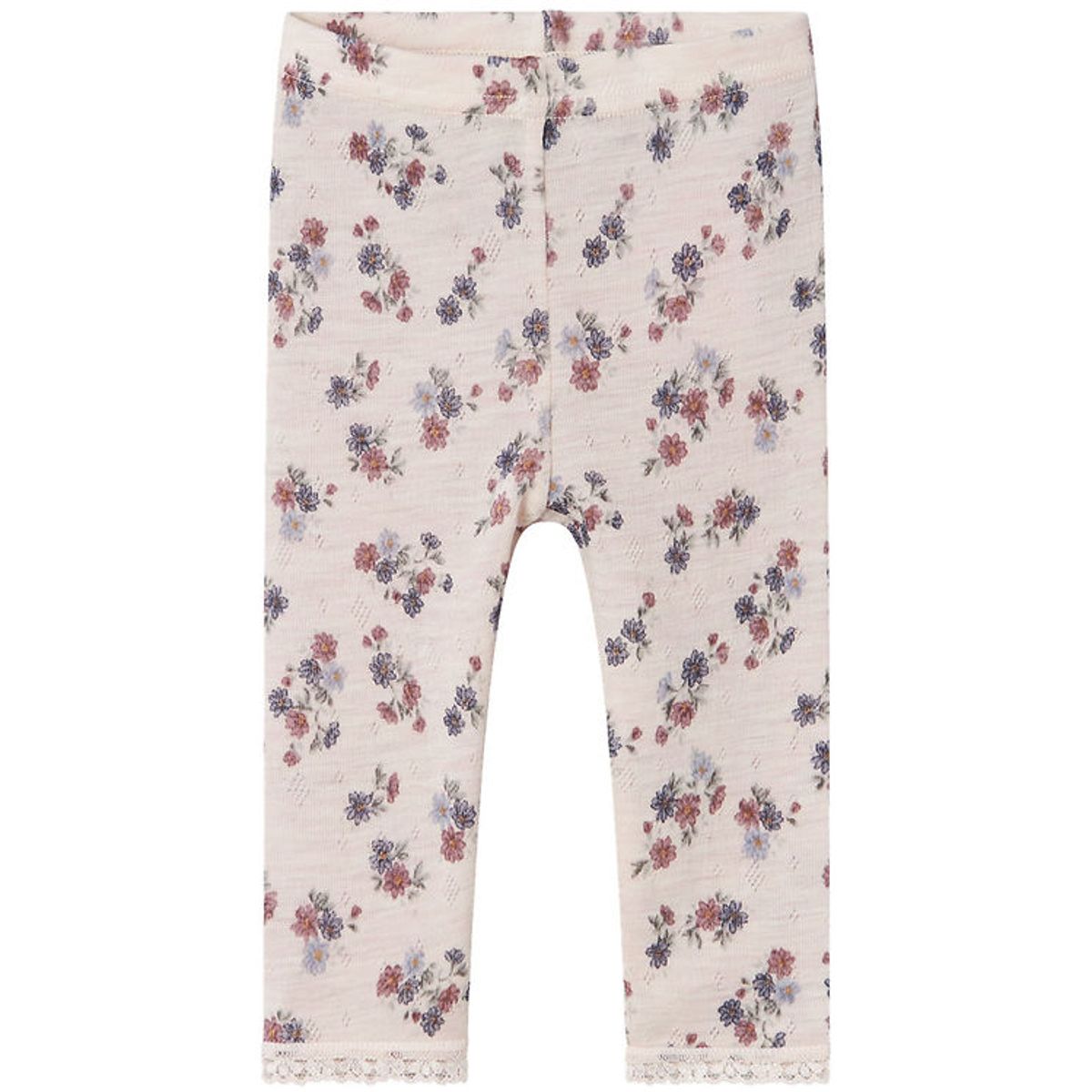 Name It Leggings - Uld - Noos - NbfWang - Lilac Ash m. Hulmønste