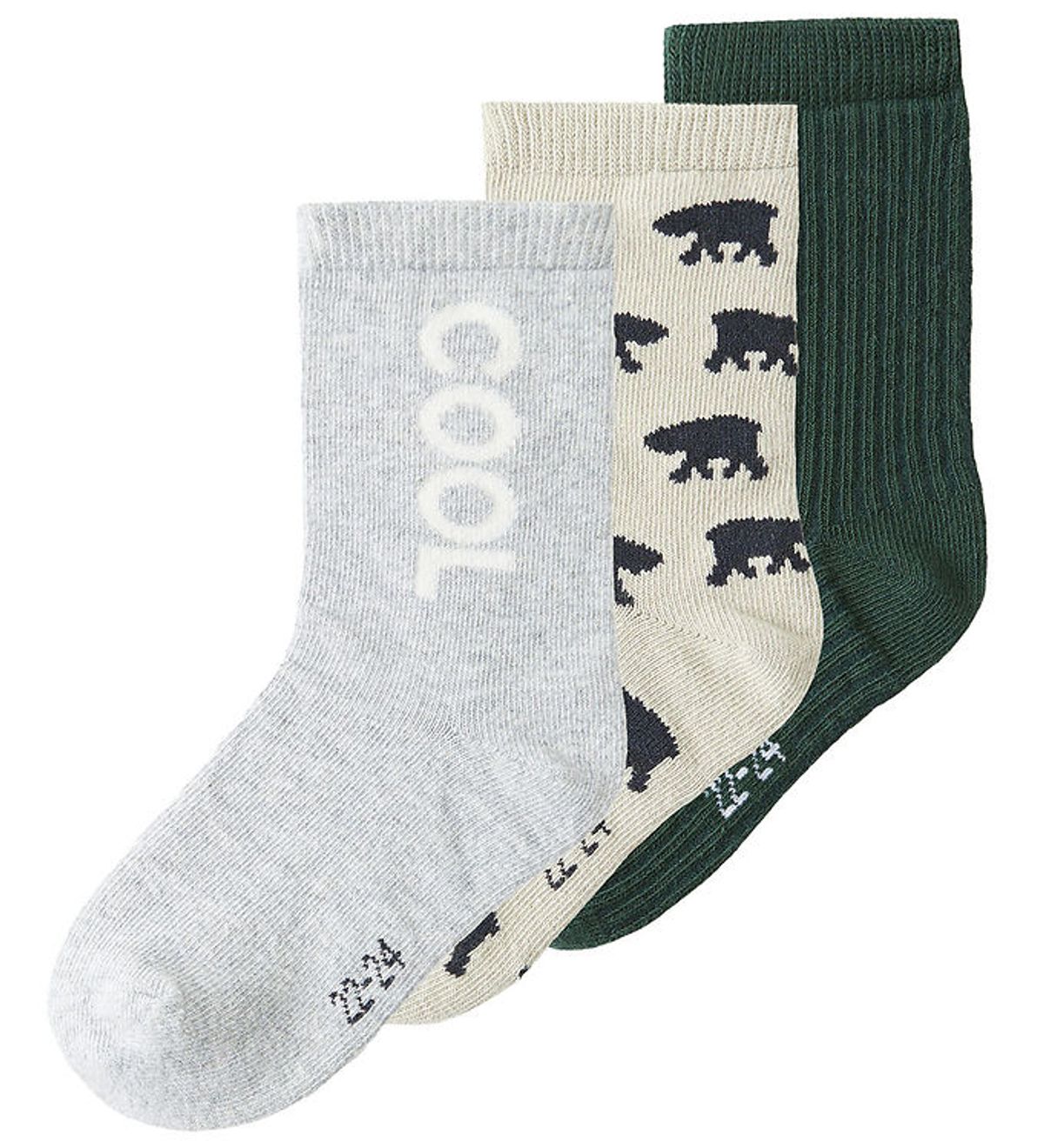 Name It Strømper - NmmKosy - 3-pak - Pure Cashmere/Grey Melange/