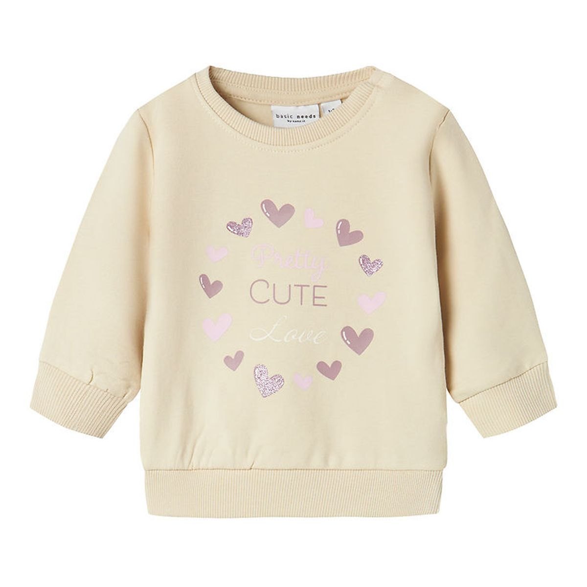 Name It Sweatshirt - NmfVrillie - Summer Sand/Hearts