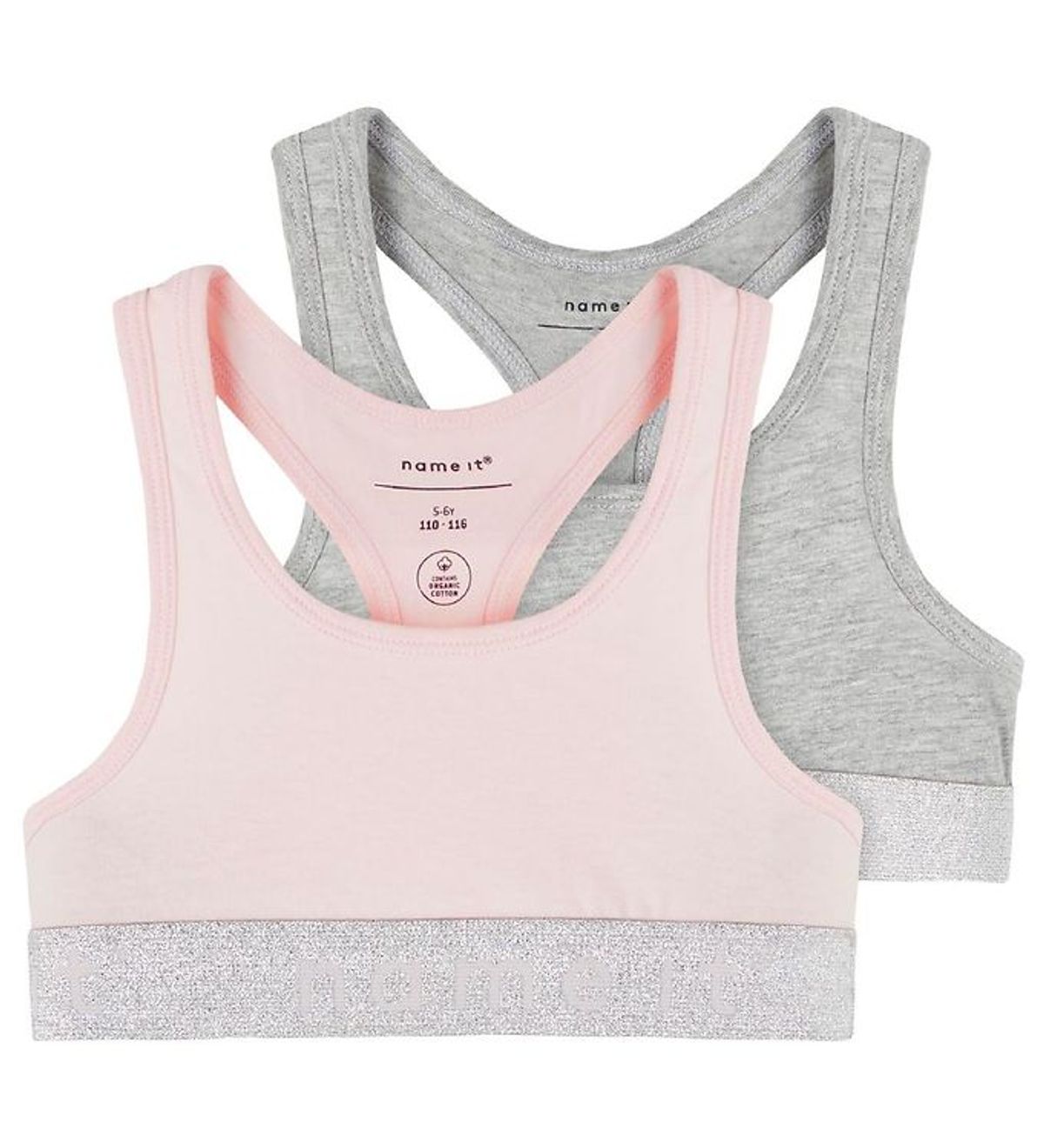 Name It Top - Noos - NkfShort - 2-pak - Barely Pink w/ Grey Mela