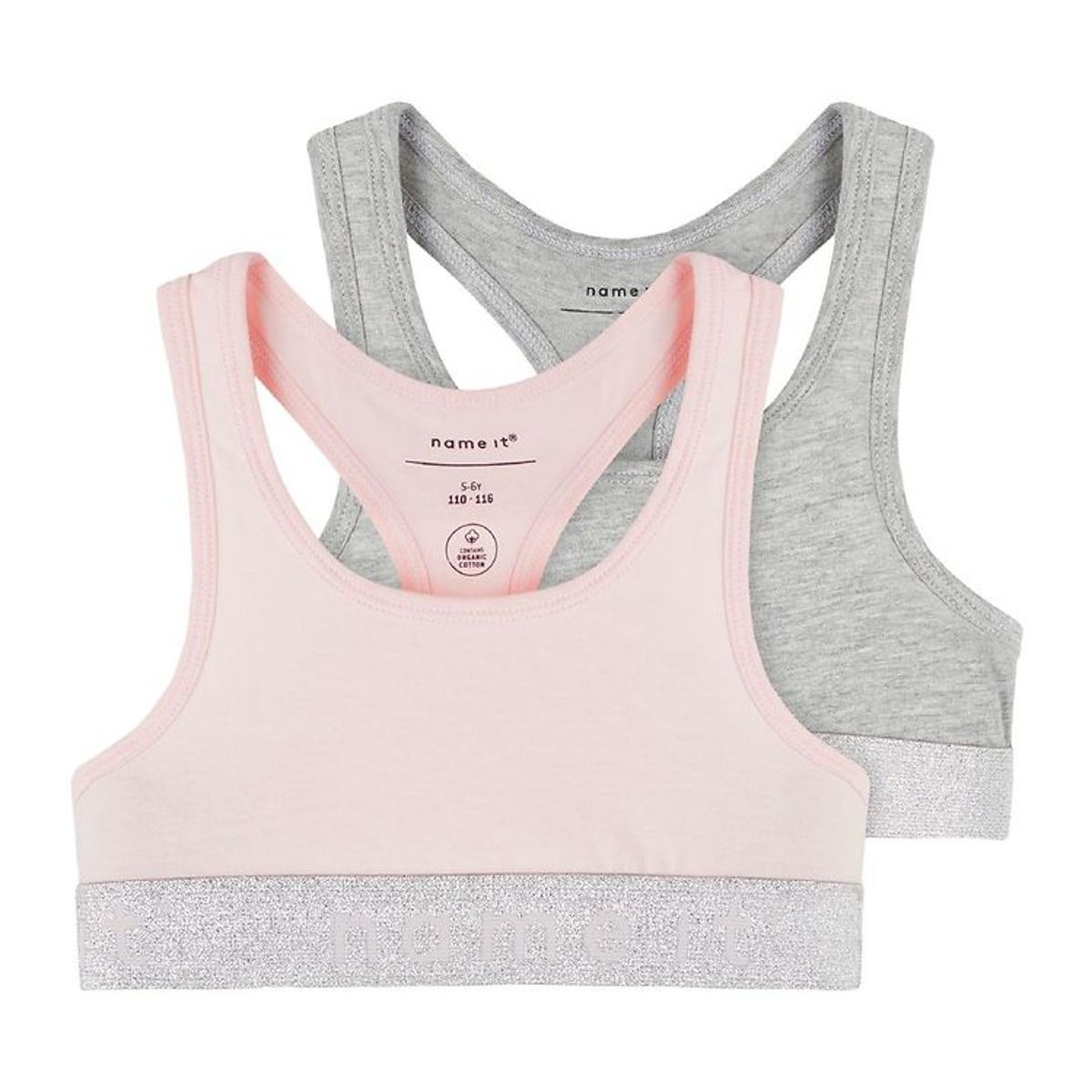 Name It Top - Noos - NkfShort - 2-pak - Barely Pink w/ Grey Mela