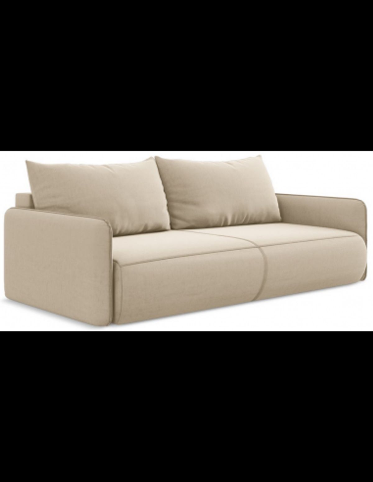 Nanea sovesofa i velour B216 cm - Lys beige