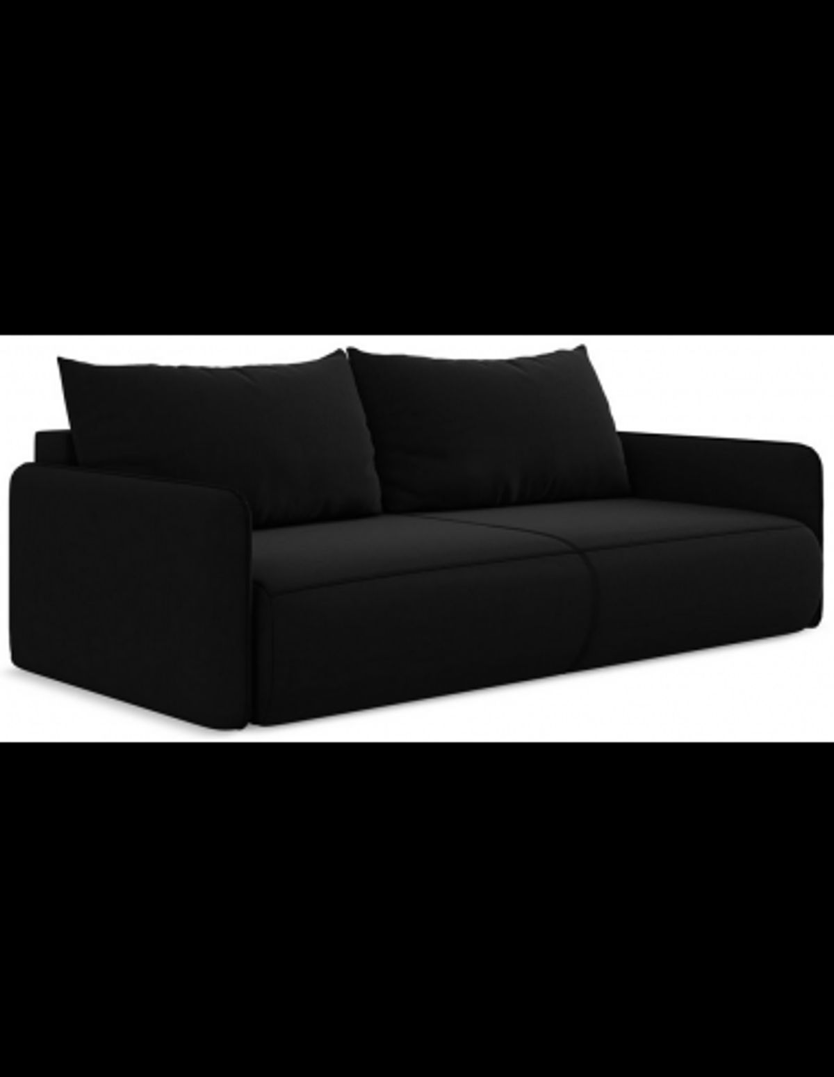 Nanea sovesofa i velour B216 cm - Sort