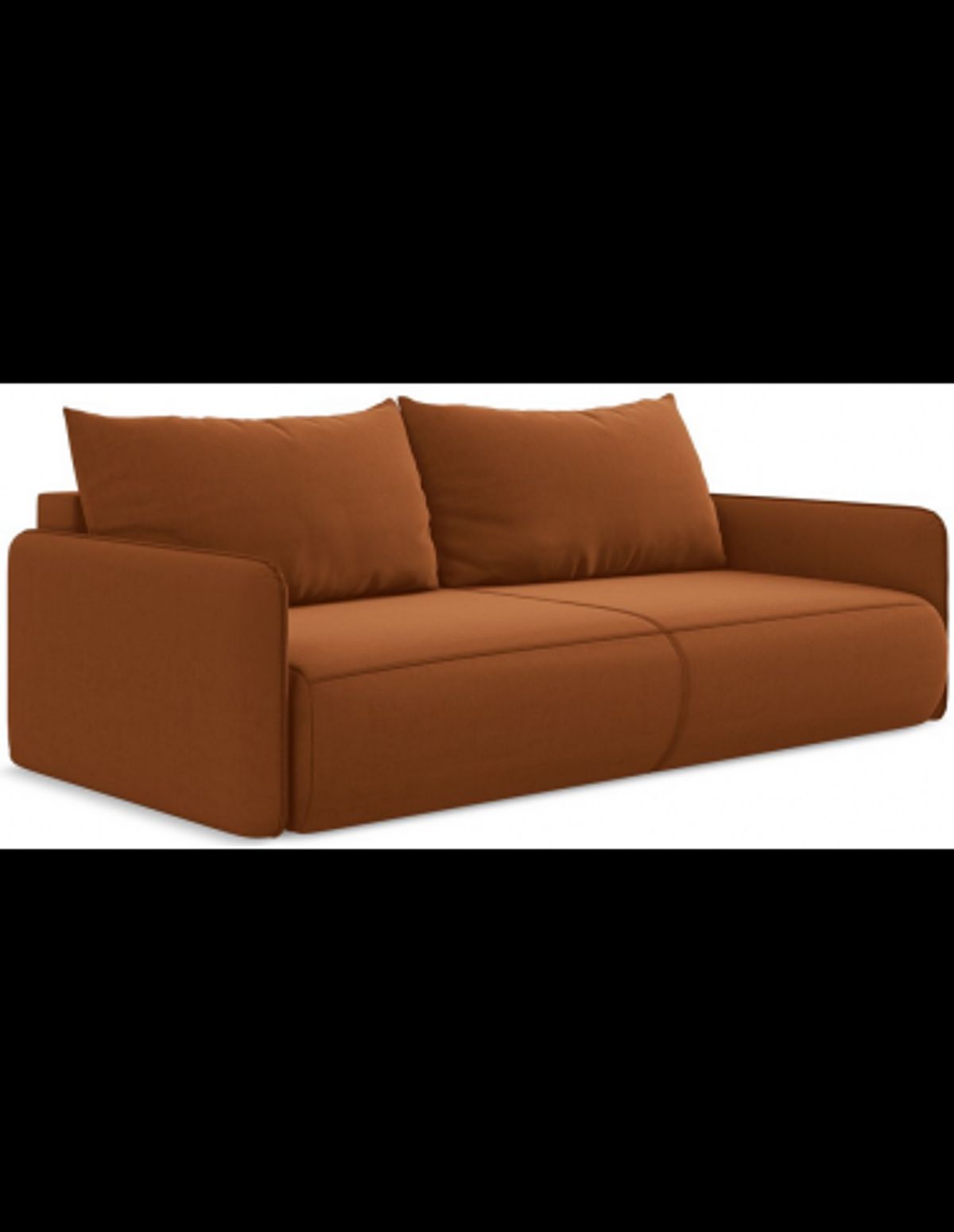 Nanea sovesofa i velour B216 cm - Terracotta