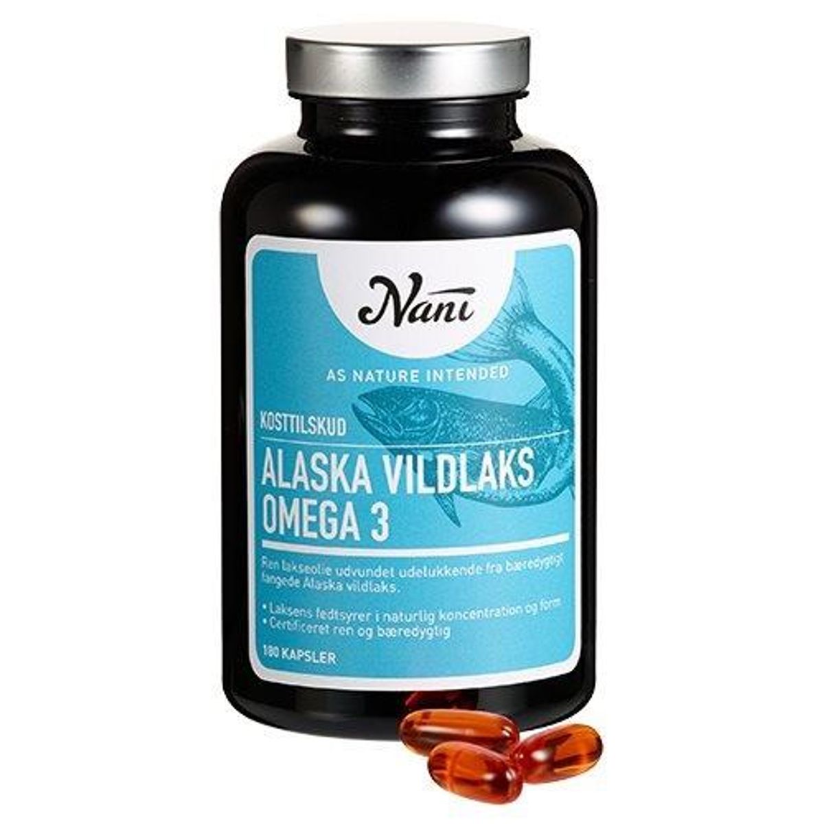 Nani food state Omega 3 alaska vildlaks - 180 kapsler