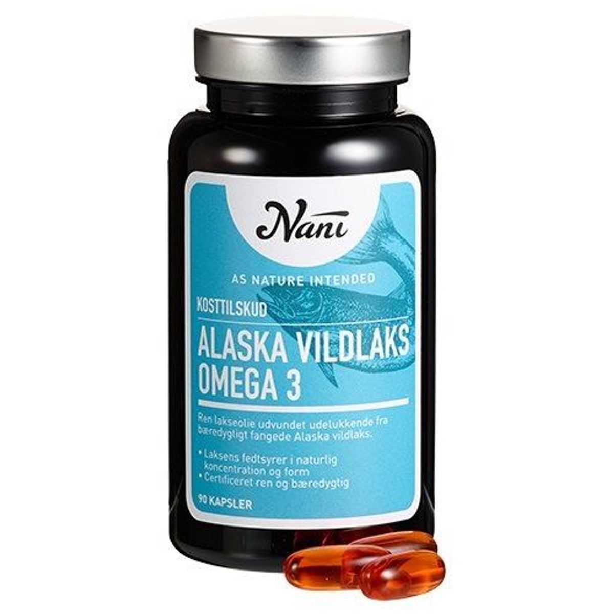 Nani food state Omega 3 alaska vildlaks - 90 kapsler