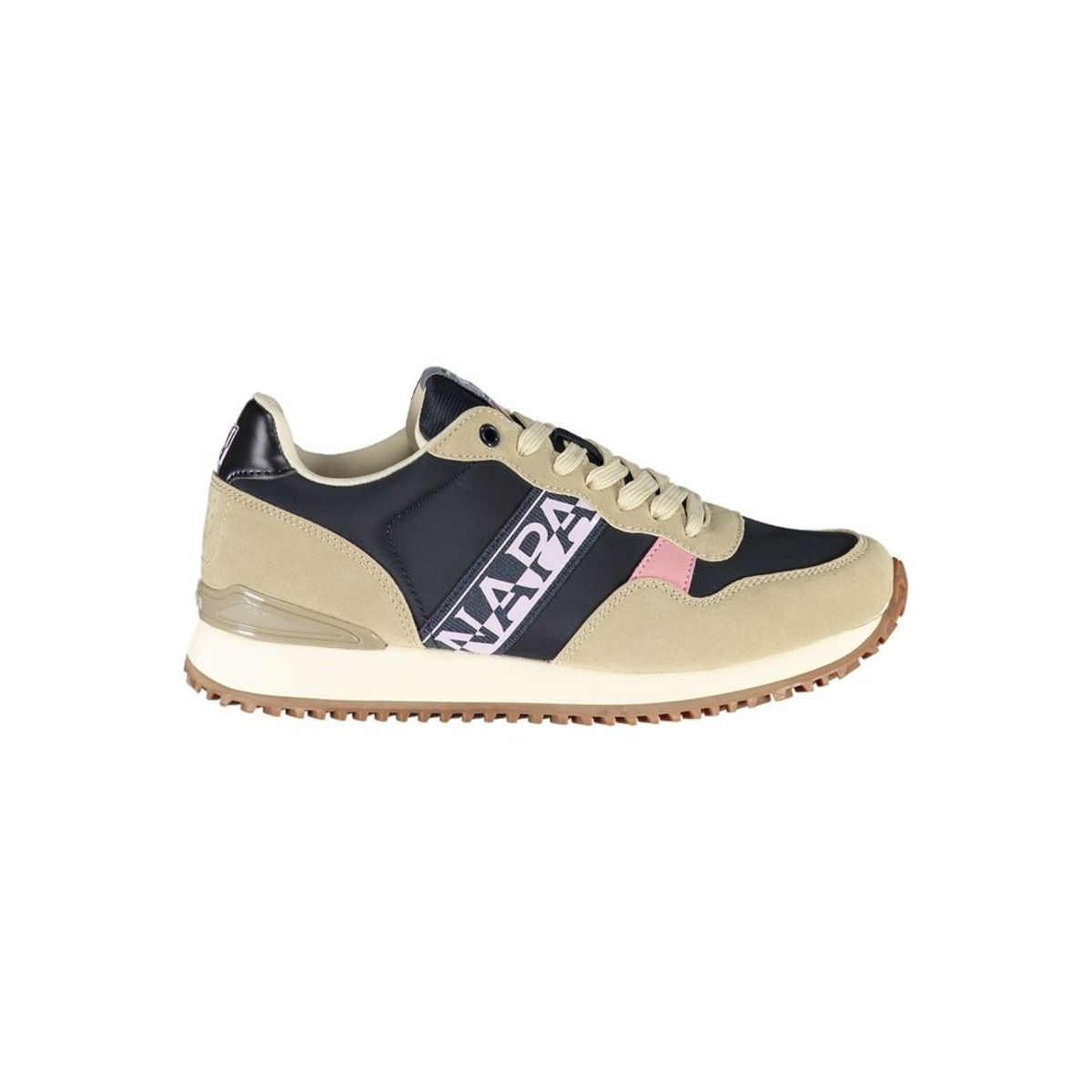 Napapijri Beige Lace-Up Sneakers with Contrasting Details