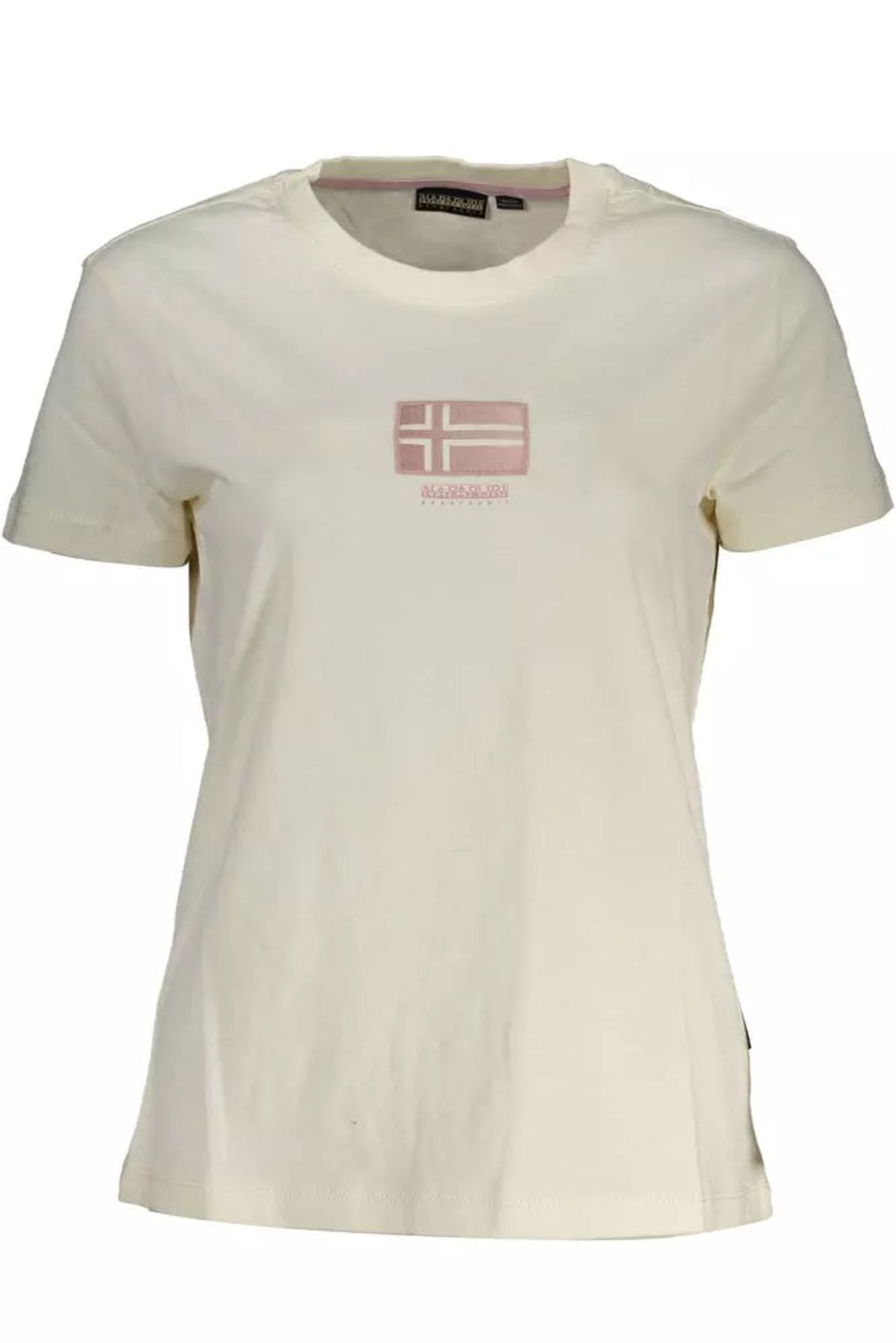 Napapijri Chic White Logo Tee with Unique Print