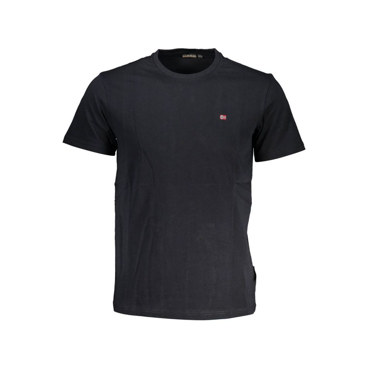 Napapijri Elegant Embroidered Black Cotton Tee