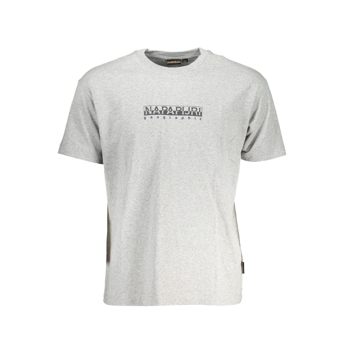 Napapijri Elegant Gray Logo Tee with Timeless Appeal