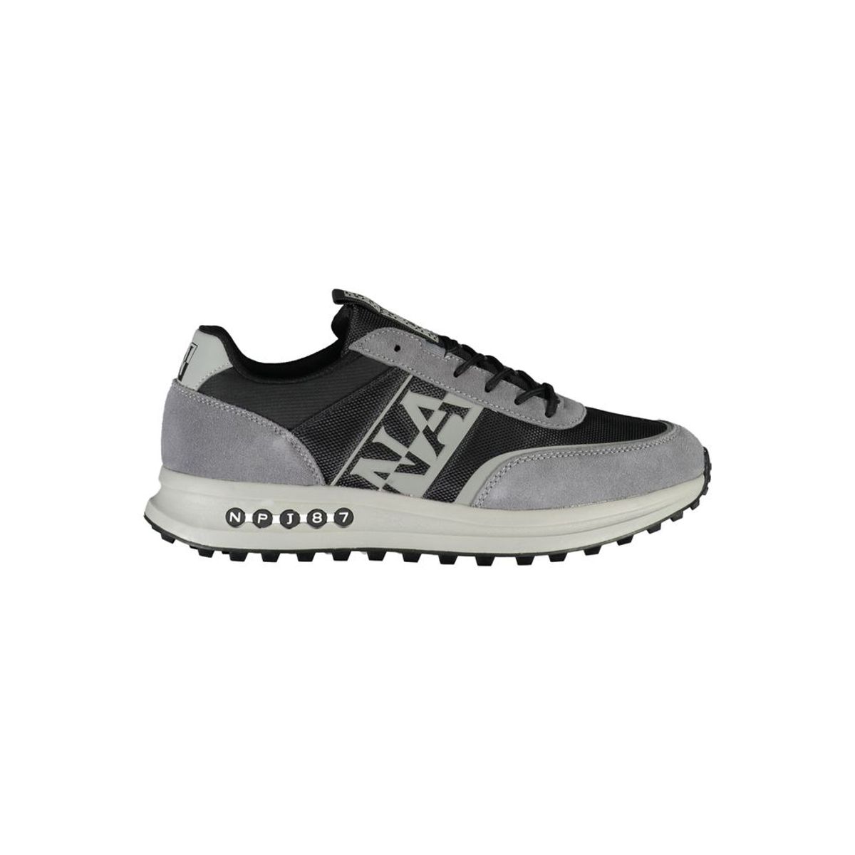 Napapijri Sleek Gray Sports Sneakers with Contrast Detailing