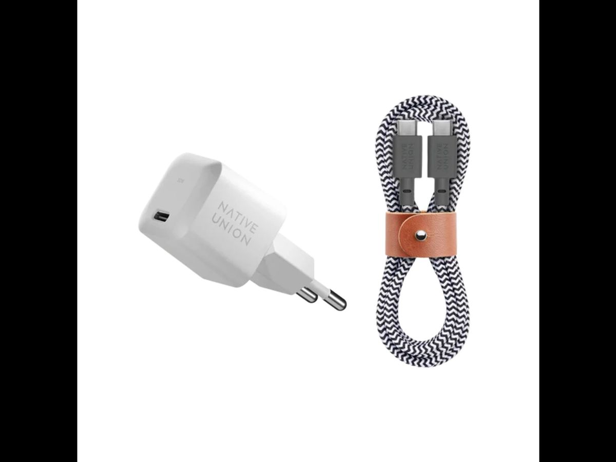 Native Union Fast GAN Charger 30W White/c-c Cable Zebra-eu Bundle