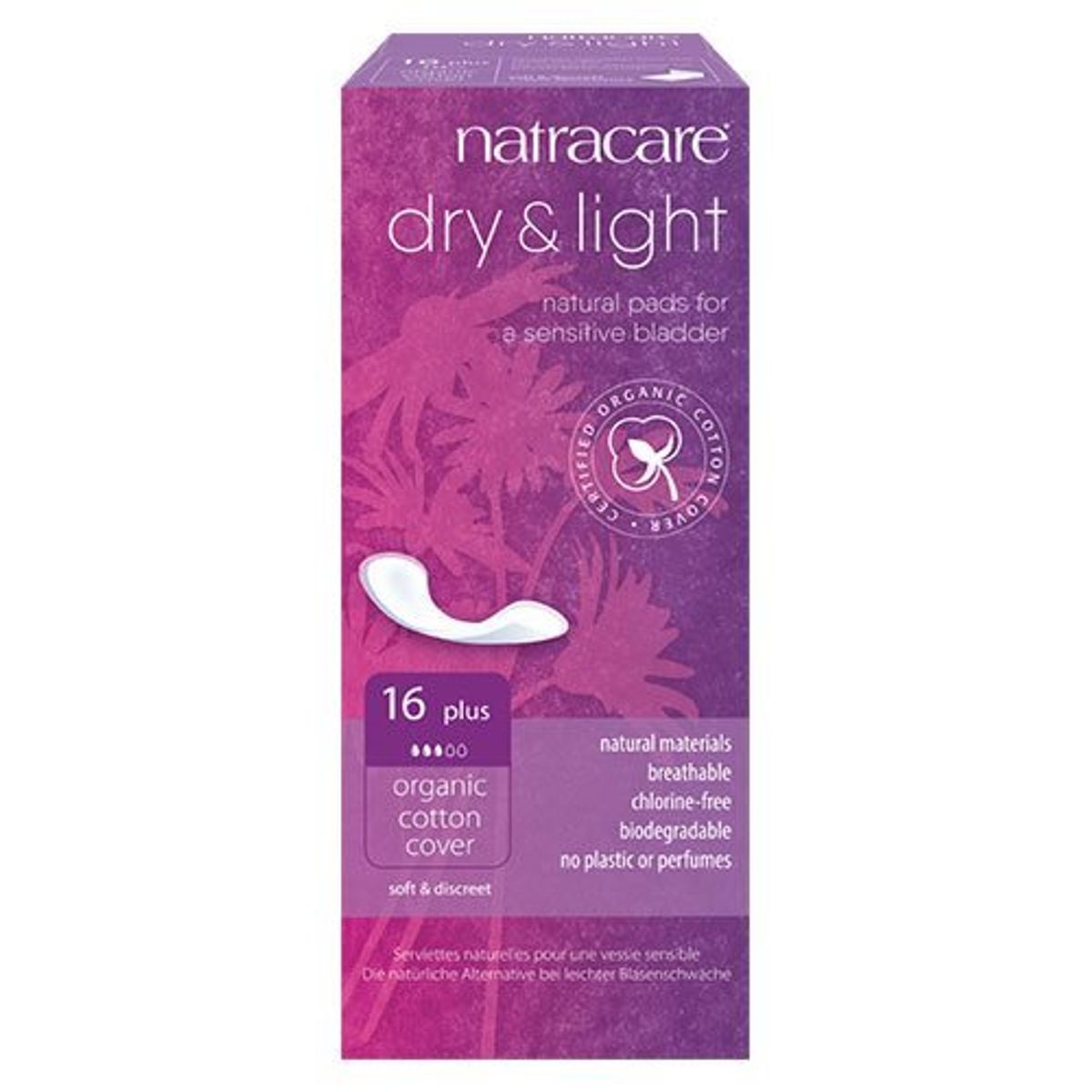 Natracare bind Dry&Light plus (inkontinens), 16stk.