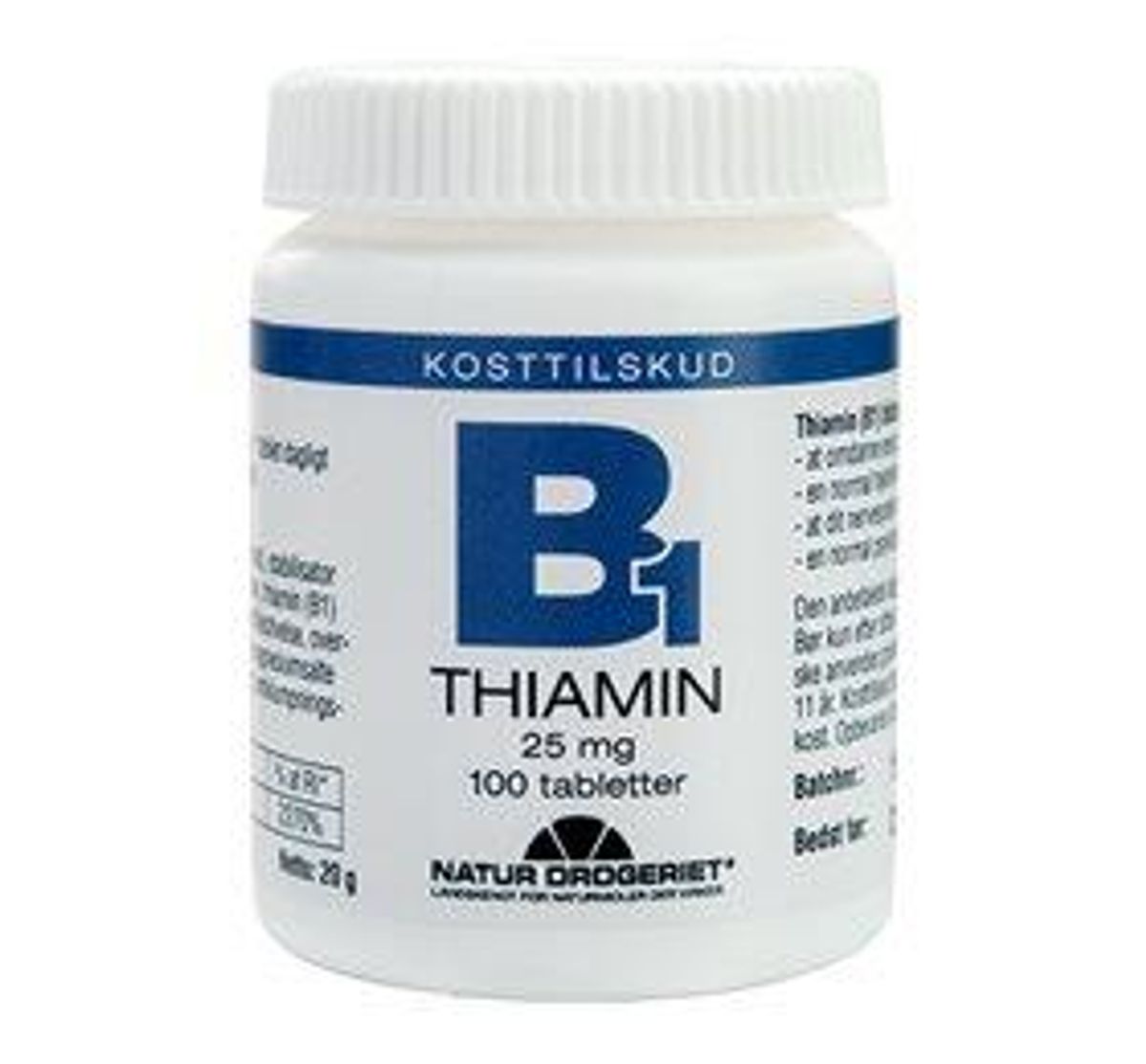 Natur Drogeriet B1 vitamin 25 mg, 100tab.