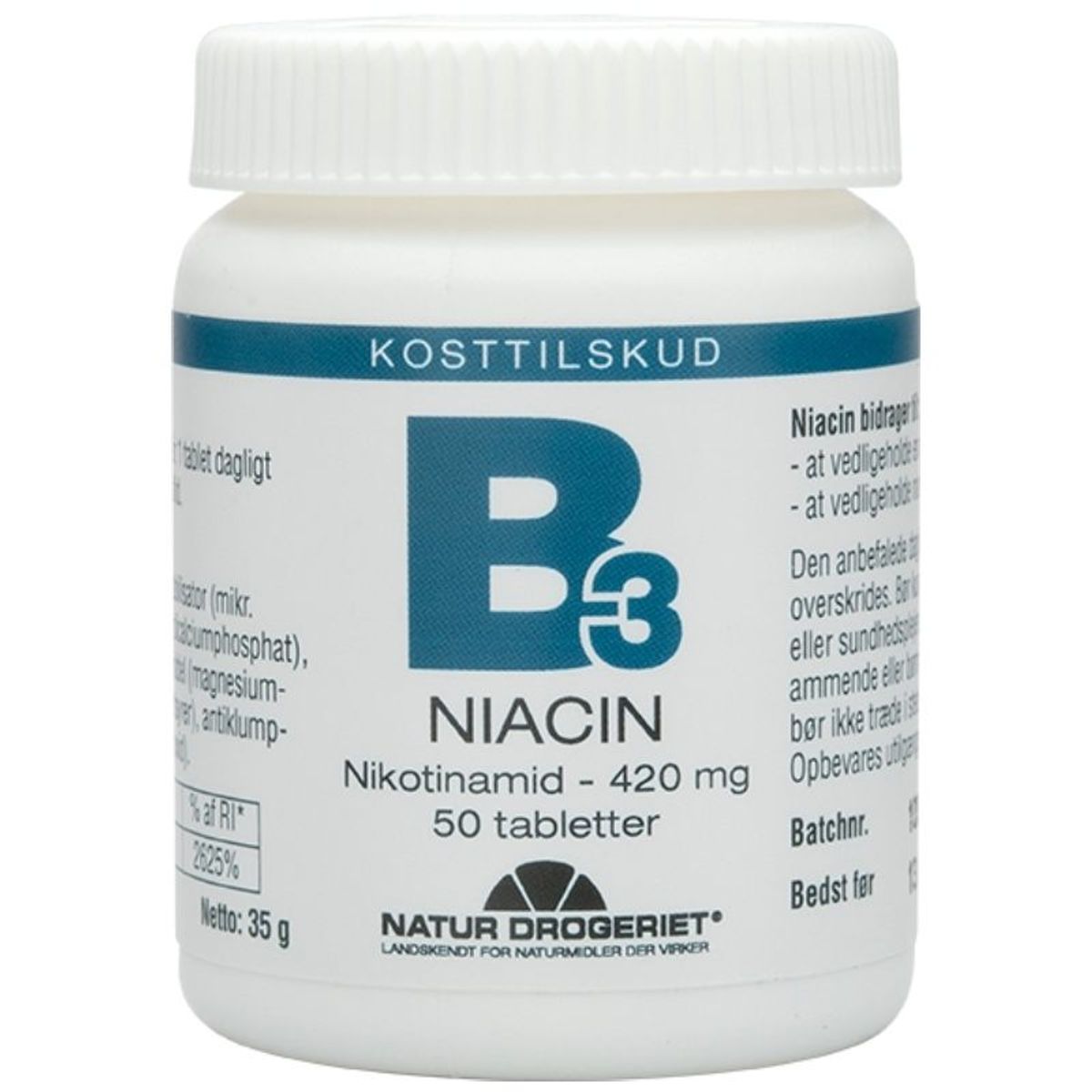 Natur Drogeriet B3 Niacin 420 mg 50 Pieces