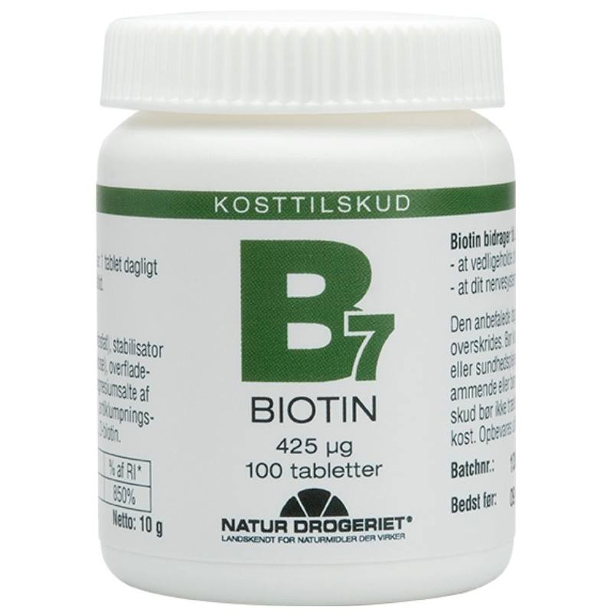 Natur Drogeriet B7 Biotin 425 ug 100 Pieces