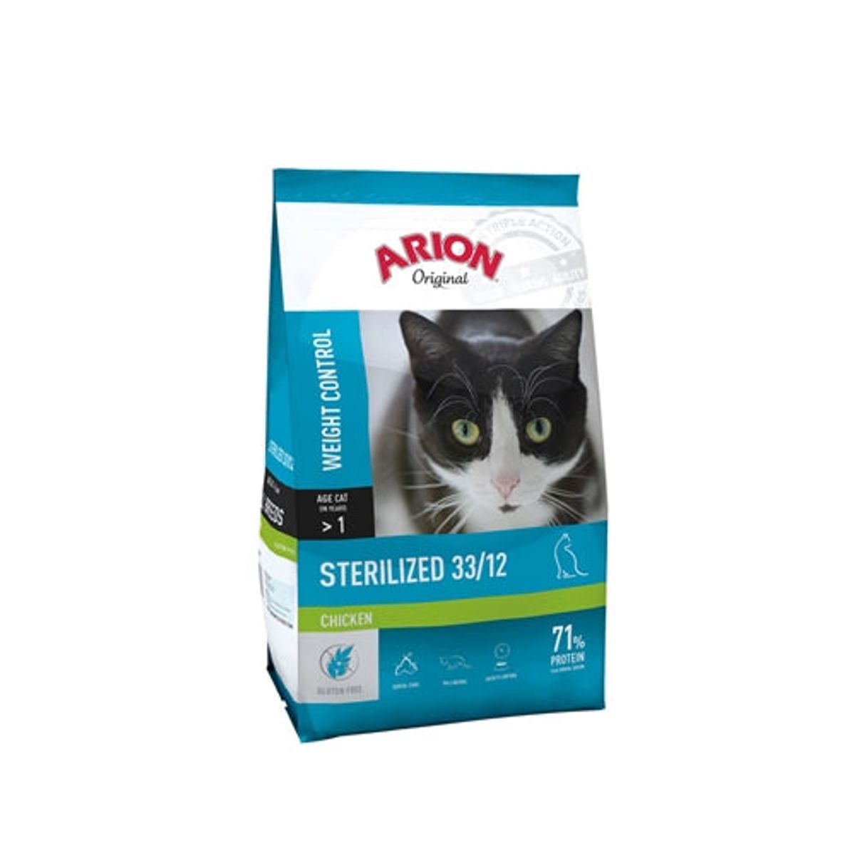 Natural Brande - Arion original cat sterilized chicken 2 kg kattefoder - Kattefoder